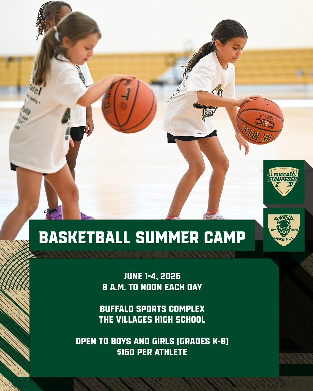 Space is still available for one of our most popular events of the summer: Our youth basketball camp! Open to boys and girls in grades K-8, this four-day event will feature on-court instruction, skills and drills, and so much more. Visit us online at