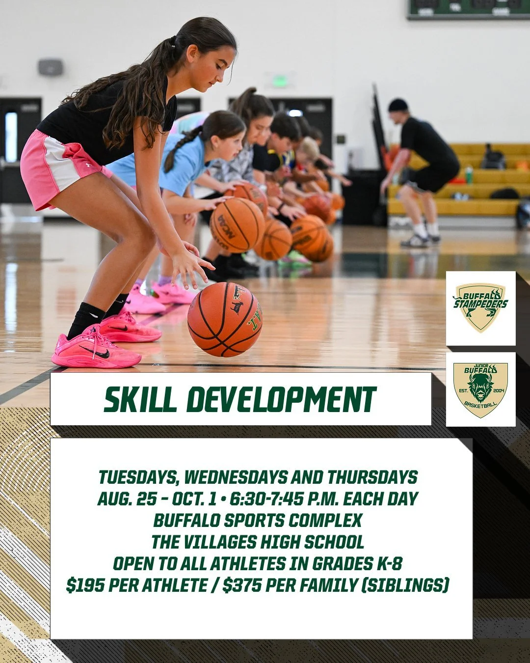 It's not too late to join our Buffalo Stampeders basketball skill development program, which offers qualified coaching three nights a week in Middleton. To register, visit the BASKETBALL page on our website today!