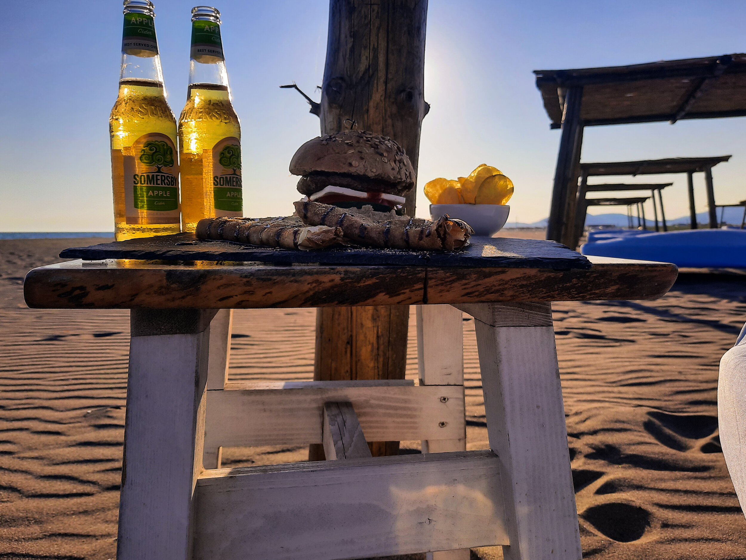 Essen und Trinken am Beach