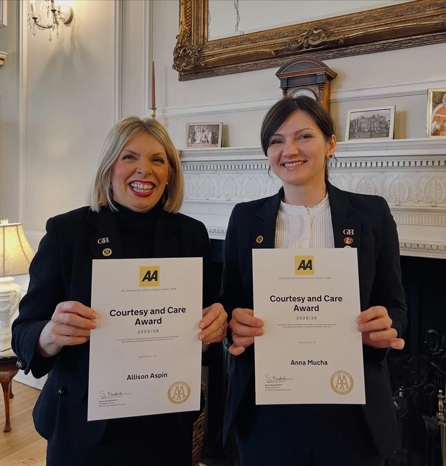 Today, we&rsquo;re celebrating two superstars that have recently been awarded the AA&rsquo;s new Courtesy and Care award following a mystery overnight inspection. 🌟 

Allison, a bubbly and welcoming face on our Reception desk alongside Anna, our kno