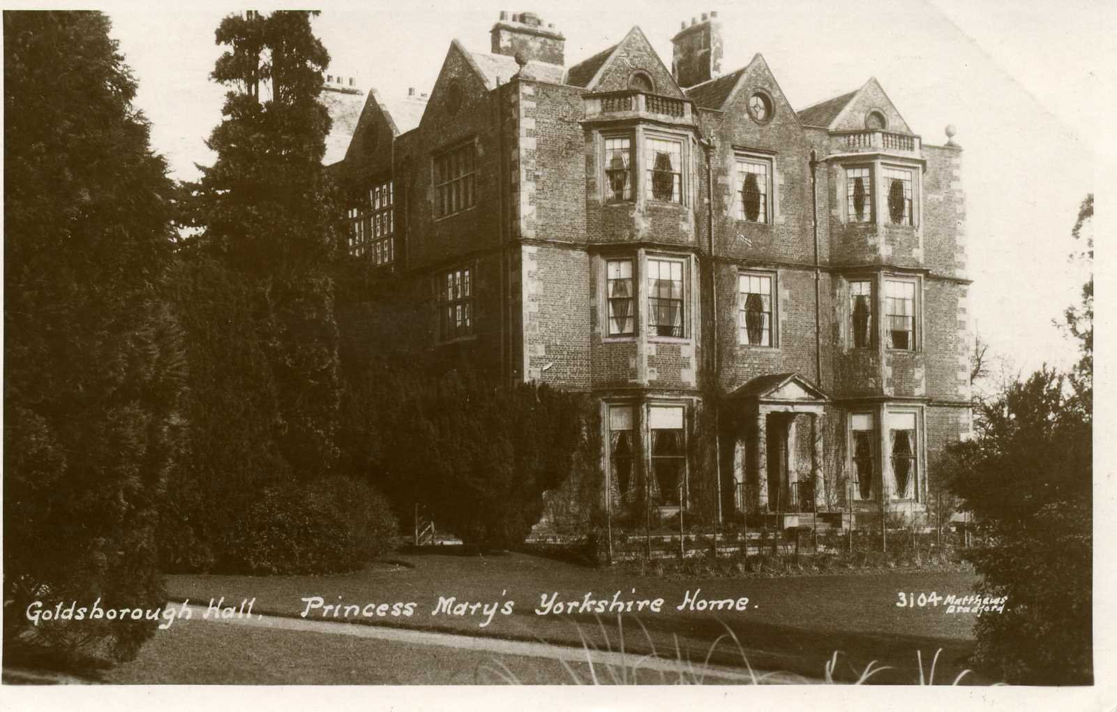 Black and white photograph of Goldsborough Hall, North Yorkshire
