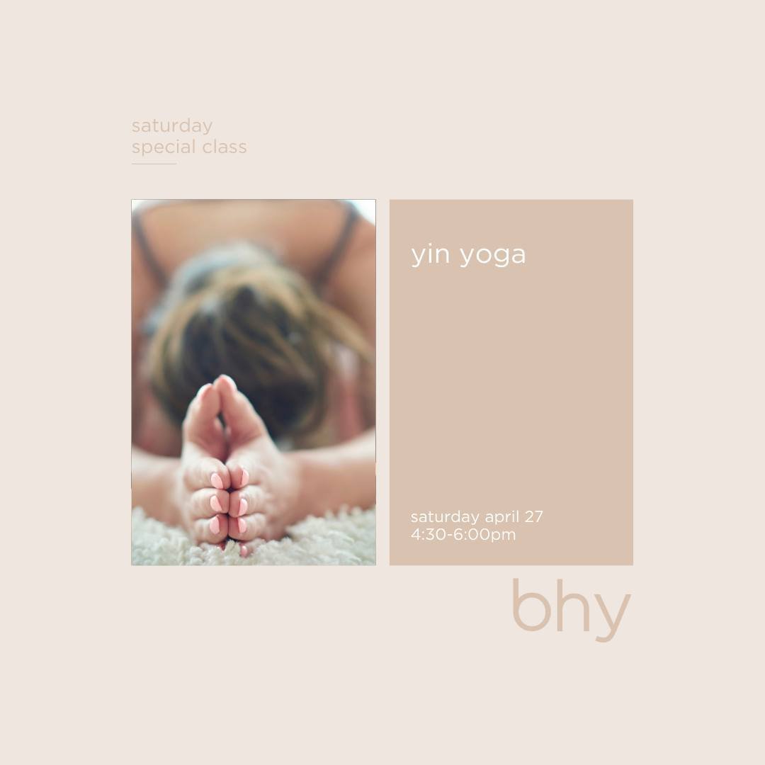 Find your inner calm and deep relaxation with our yin yoga class on April 27!
Join us in meditative poses designed to release tension, increase flexibility, and promote inner peace. 
Whether you're a beginner or experienced yogi, this practice is per