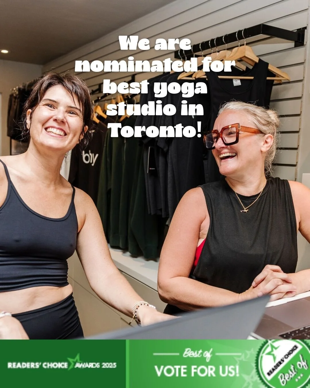 We are beyond honoured to share that bhy has been nominated for Best Yoga Studio in Toronto by the Reader&rsquo;s Choice Awards.

This nomination isn&rsquo;t just about us &mdash; it&rsquo;s about you, our incredible community. Every class, every bre