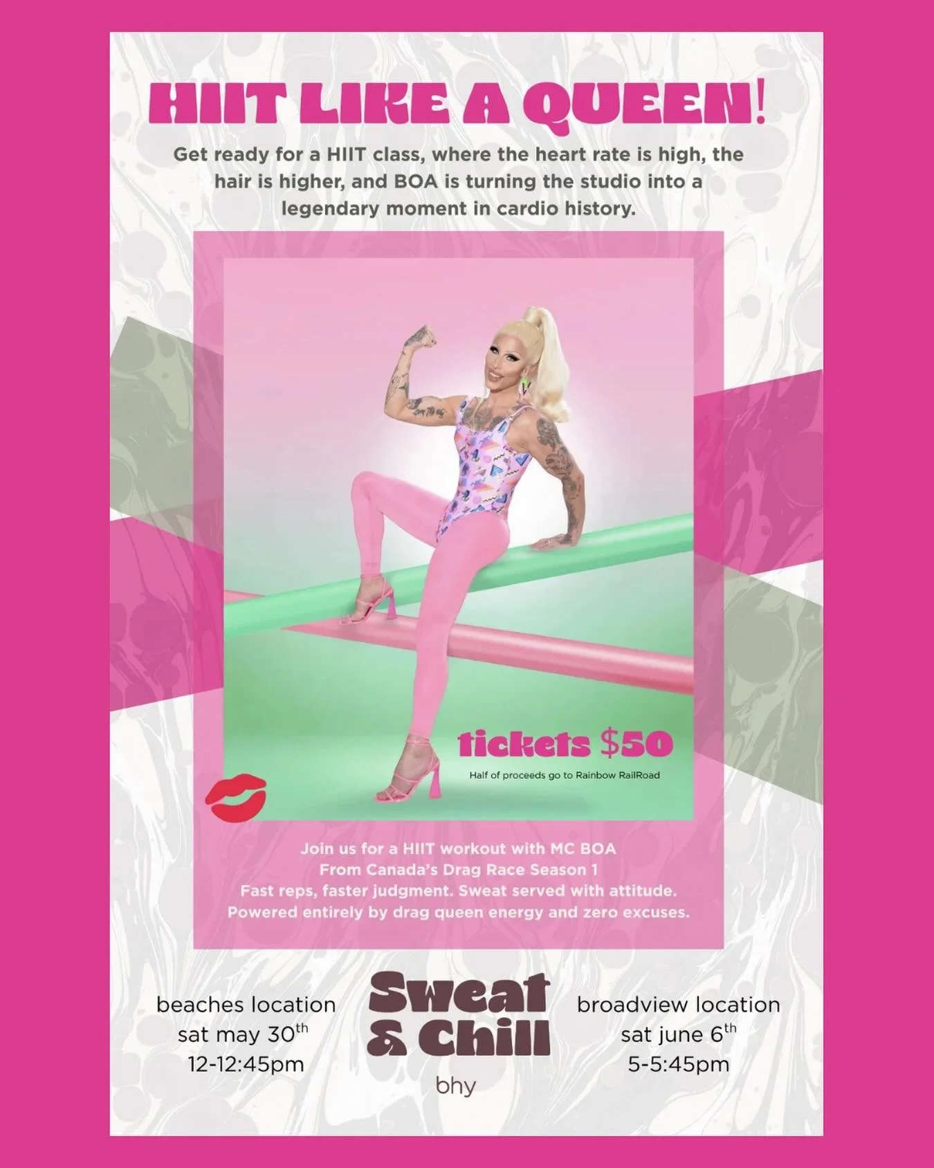 Sweat &amp; Sass. 🌈🔥

In celebration of Pride, @boathedragqueen is taking over bhy for a DRAG HIIT experience that&rsquo;s about to go down as a legendary moment in cardio history. Expect high energy, outrageous fun, killer playlists, and absolutel
