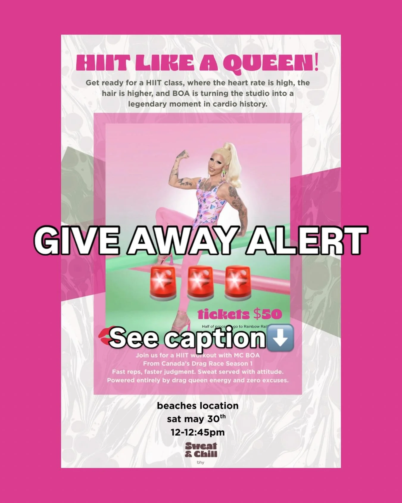 💄🔥 GIVEAWAY TIME 🔥💄

You + your bestie could WIN 2 tickets to Boa&rsquo;s Drag HIIT Class at the beaches &mdash; sweaty, shady, and serving ATTITUDE. 💪👑

✨ To enter:
✨ Follow us
💖 Like this post
👯 Tag your sweatiest bestie

Bonus: share to yo