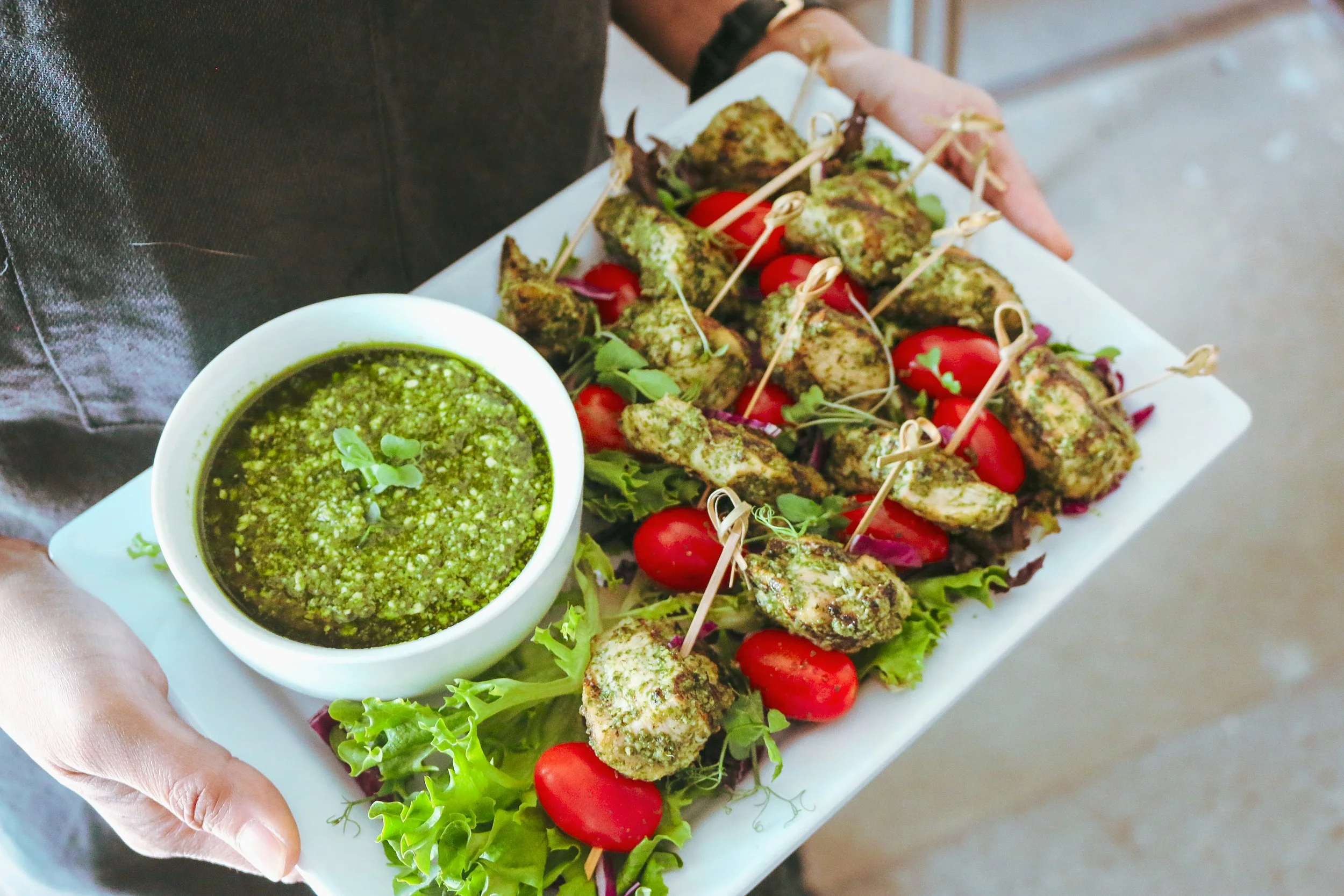 Pesto-Grilled Chicken Skewers (Gluten-Free)
