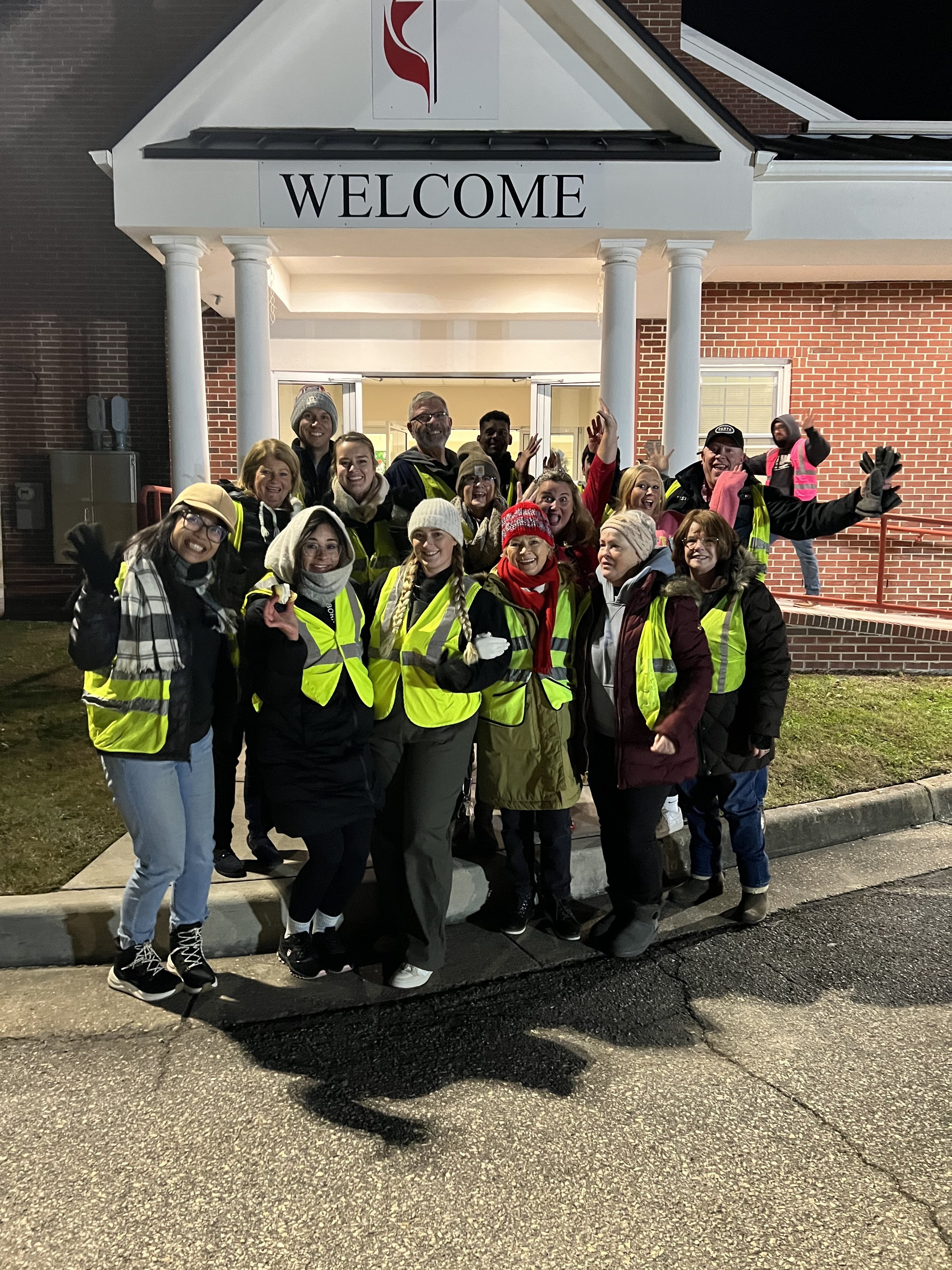 Volunteering at the drive through food pantry