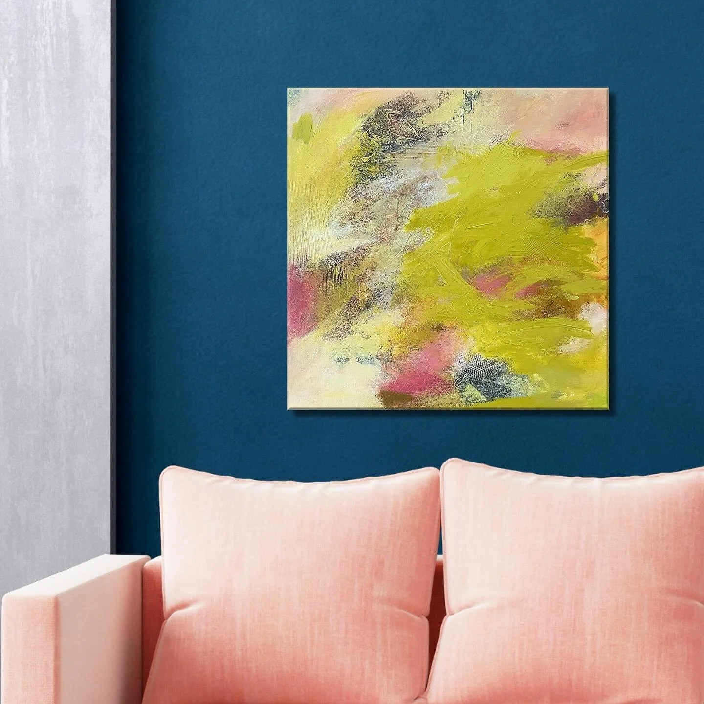 During a recent self-guided residency in Santa Fe, NM, I completed 5 new works of abstract art. This is &ldquo;Green with Envy No. 3&rdquo;, 20x20 mixed media on wrapped canvas. 

My goal during this residency was to use a palette of colors I don&rsq