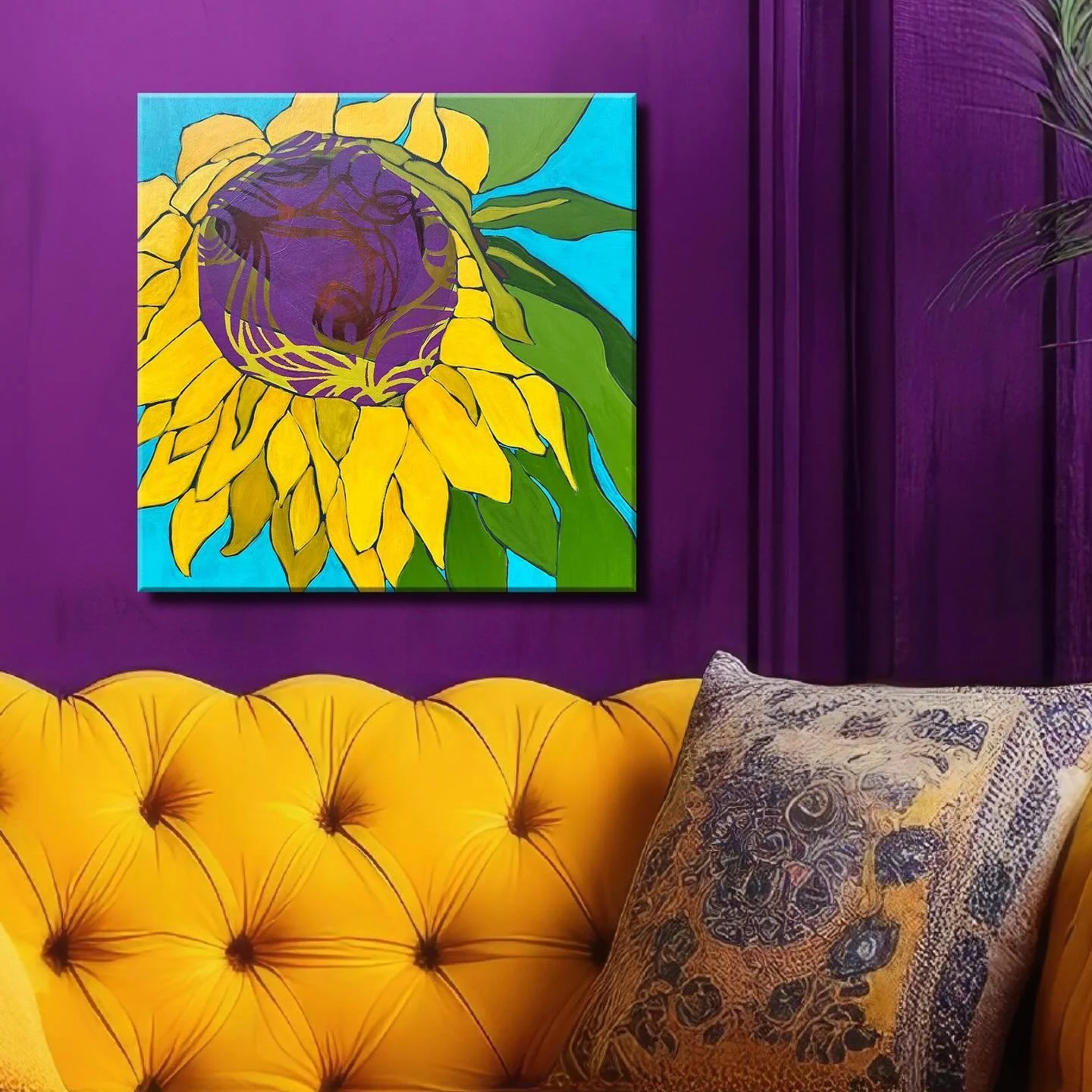 &ldquo;Sunny Disposition No. 3&rdquo; available at @gardencityarts 
This is a 12&rdquo;x12&rdquo; acrylic on cradled board.

Sometimes this Kansas breeze just tests your stamina, knocking you this way and that. If you&rsquo;re still standing upright,