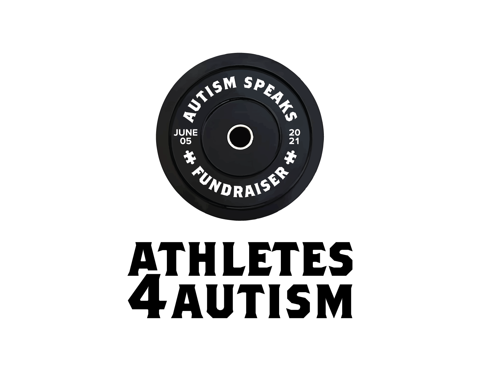 Athletes 4 Autism Logo_Full Lockup Black & White