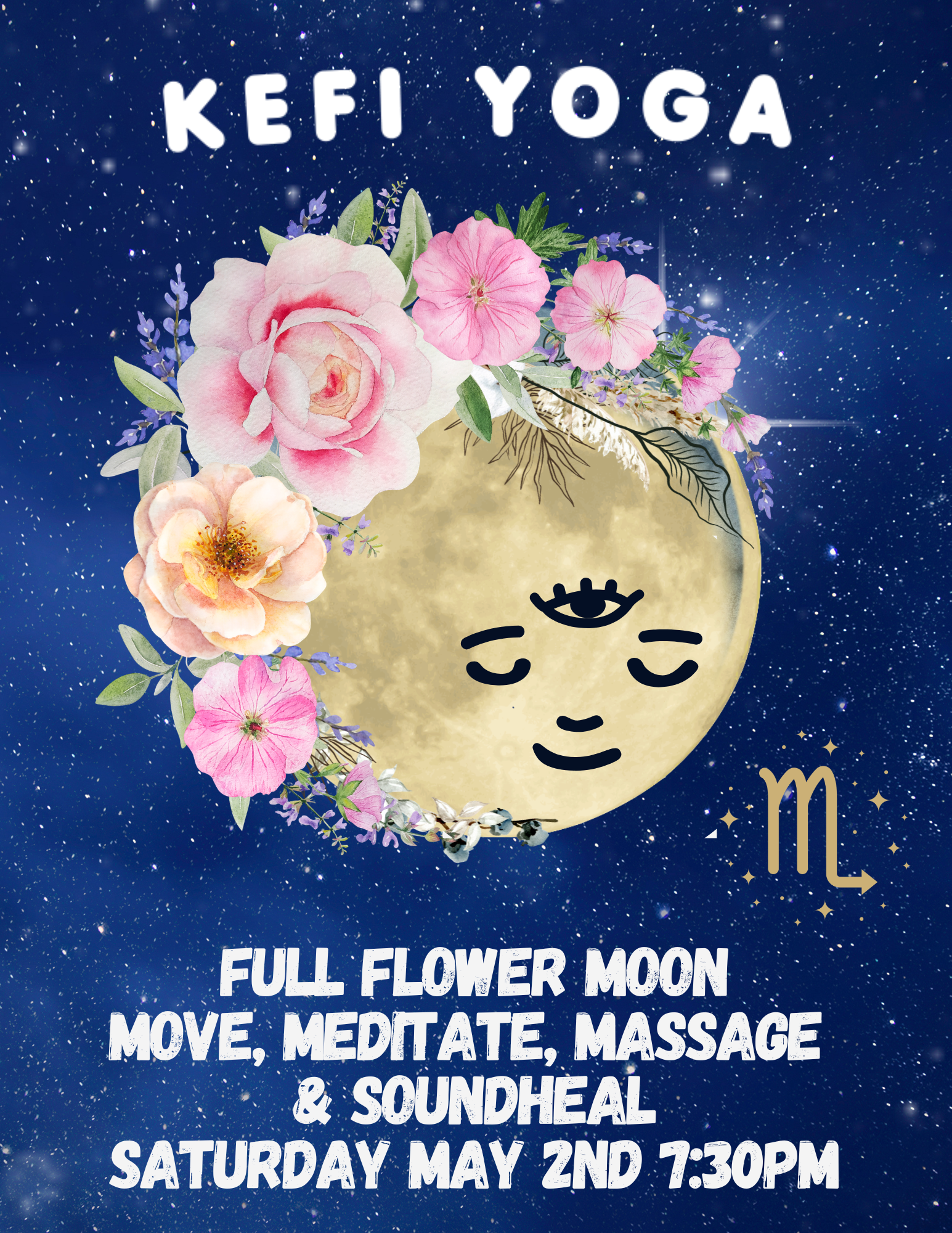 FULL FLOWER 🌹 MOON Restorative Yoga + Massage + Sound Healing Meditation