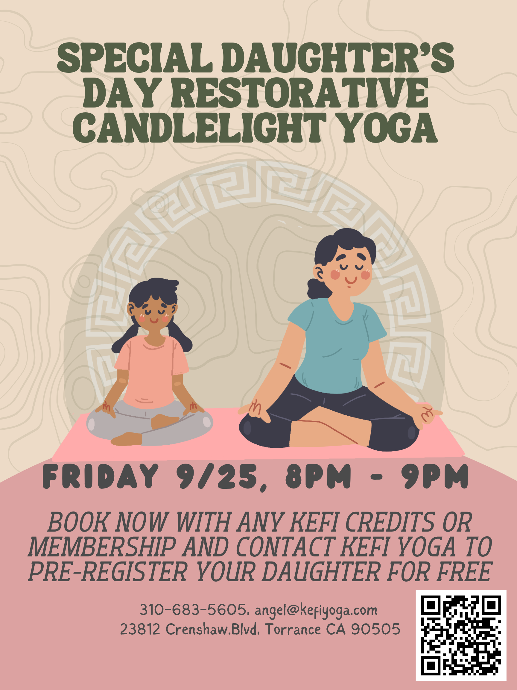 SPECIAL DAUGHTER'S DAY CANDLELIT RESTORATIVE YOGA WITH SARAH CARTER