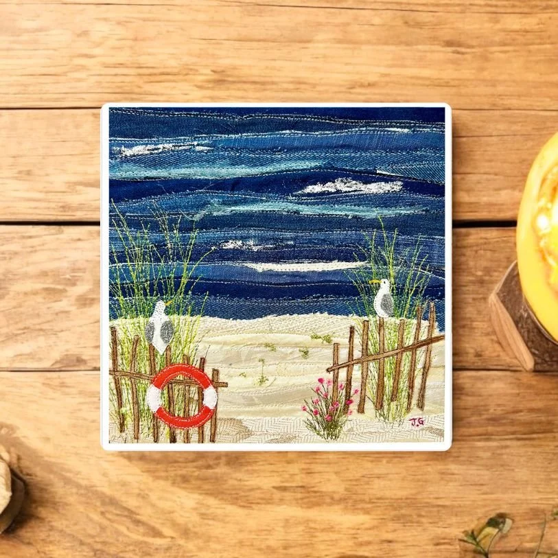 Beach Watch Ceramic Coaster