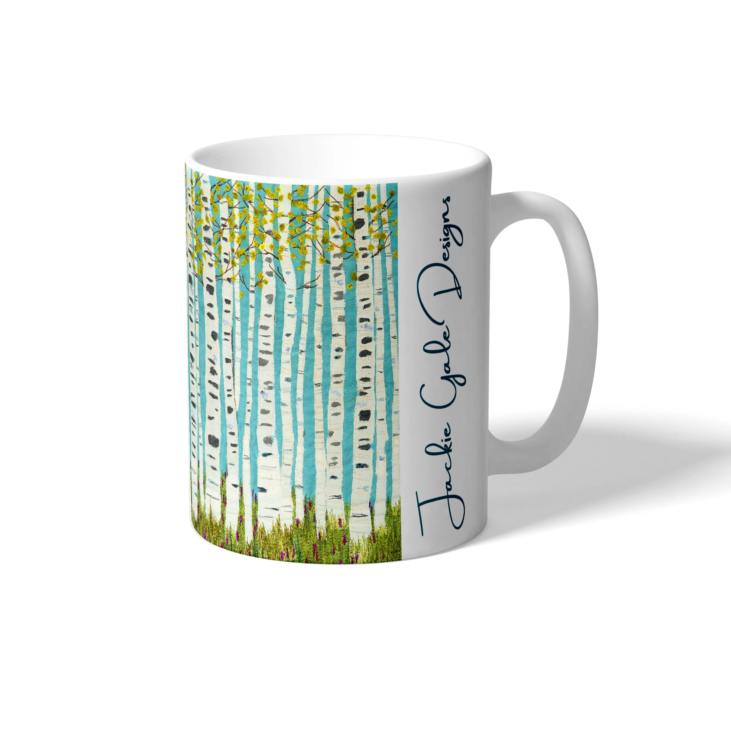 Silver Birch Wood Mug By Jackie Gale Art Designs