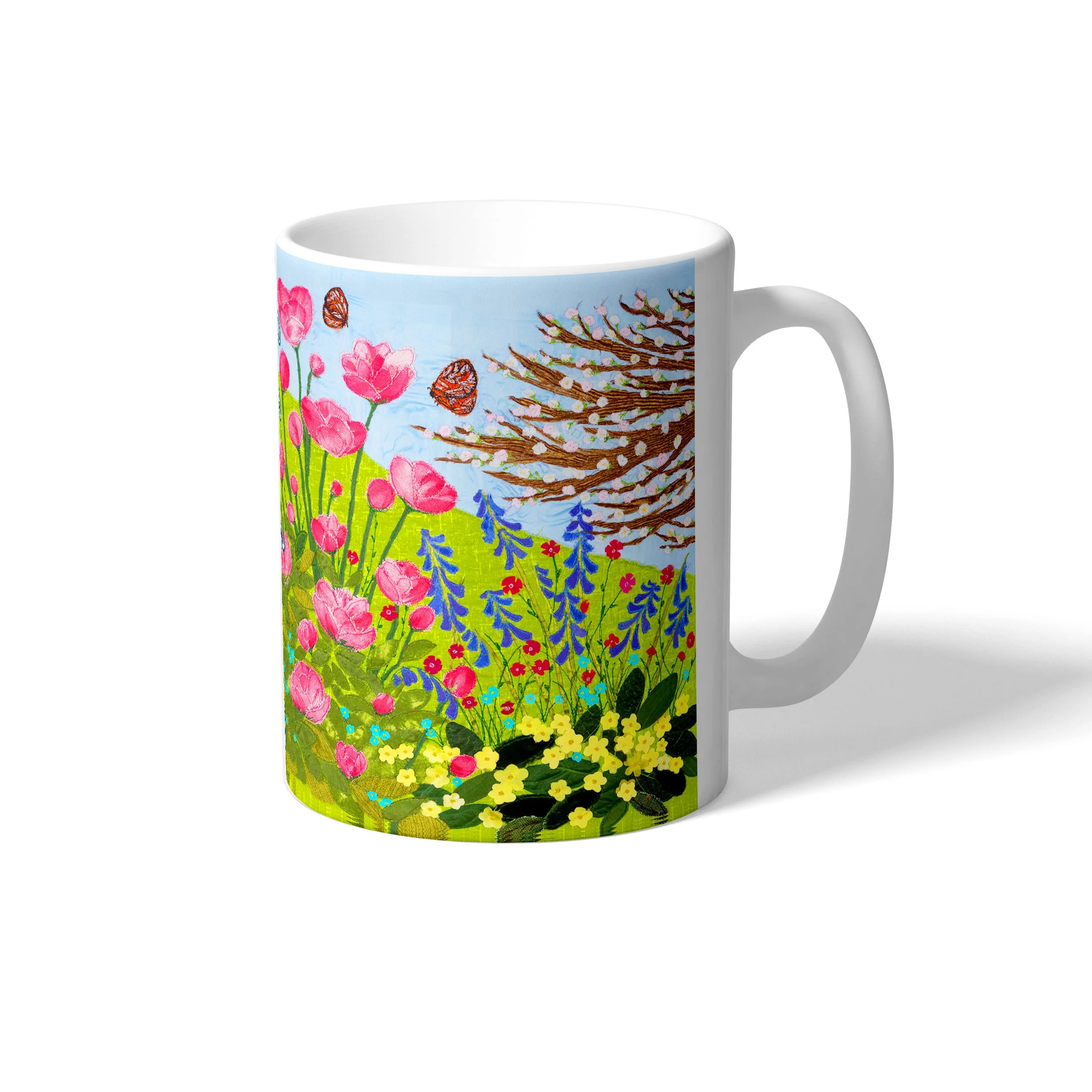 Ceramic Floral Mug By Jackie Gale Textile Art