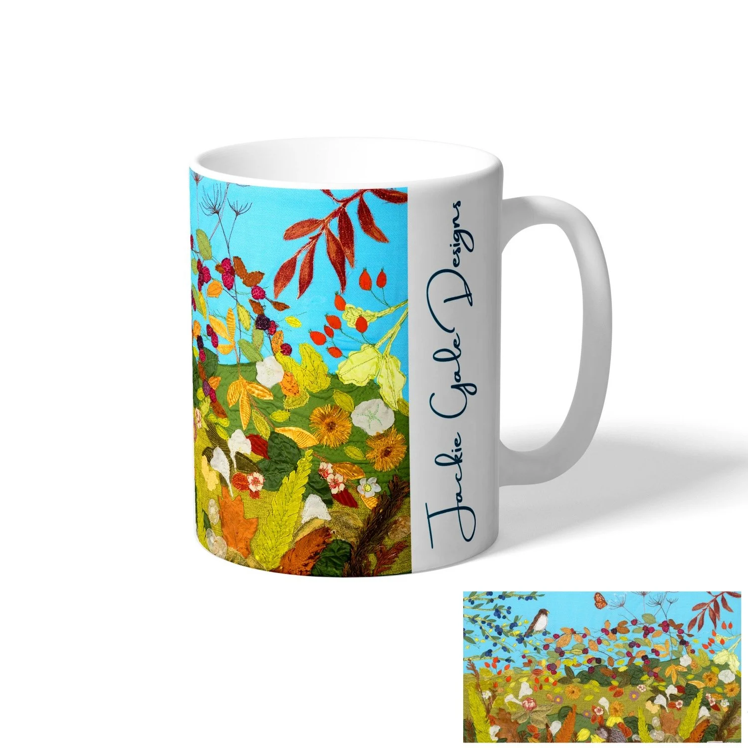 Autumn Ceramic Mug By Jackie Gale Textile Art Devon