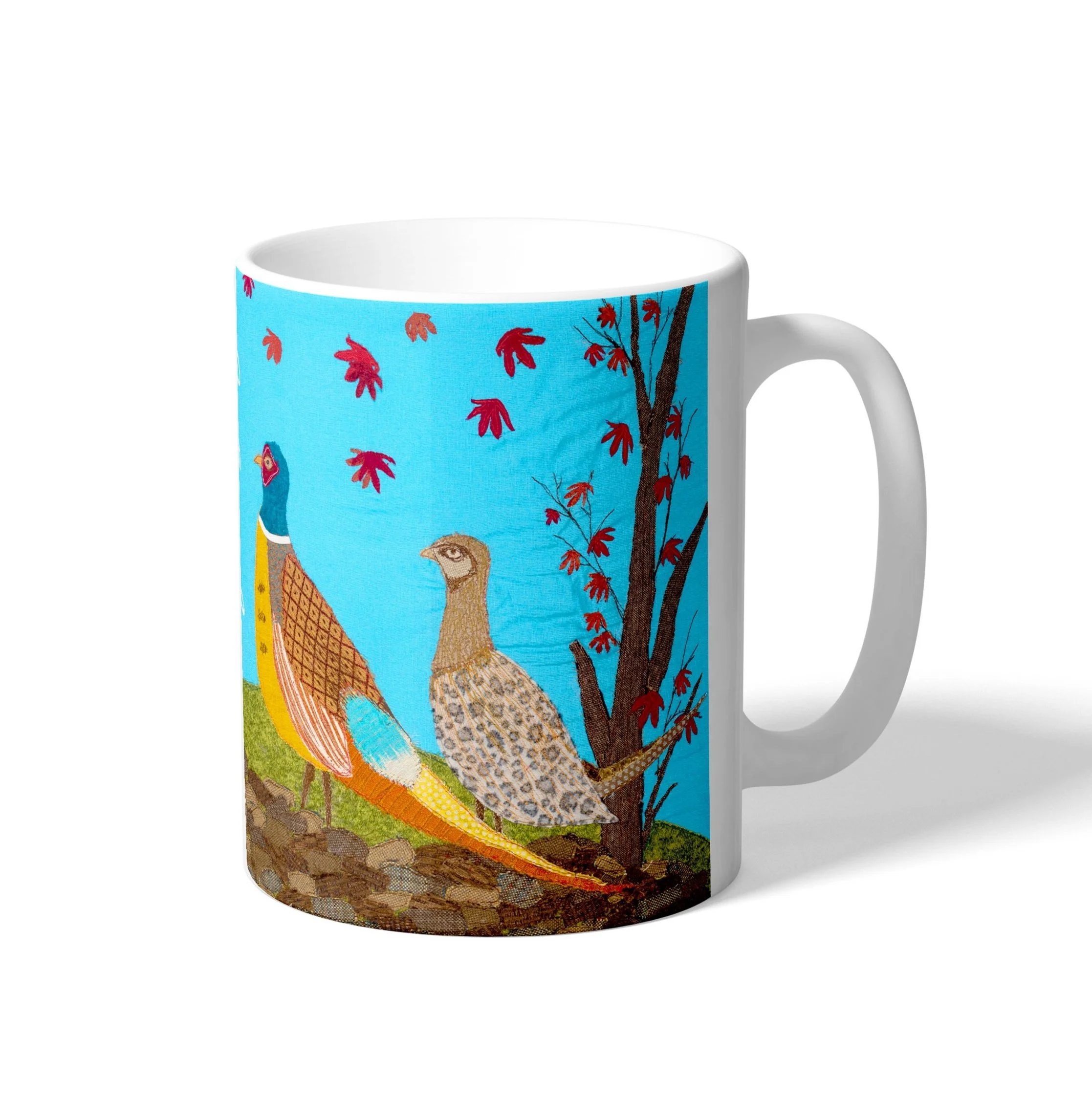 Jackie Gale Textile Artist - Pheasant Mug - Devon