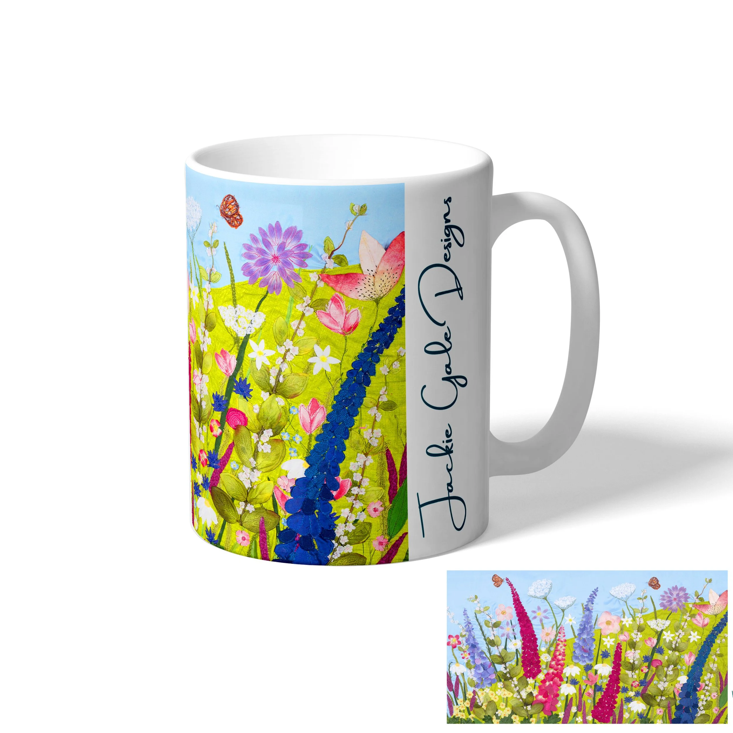 Summer Floral Mug By Jackie Gale Textile Artist Devon