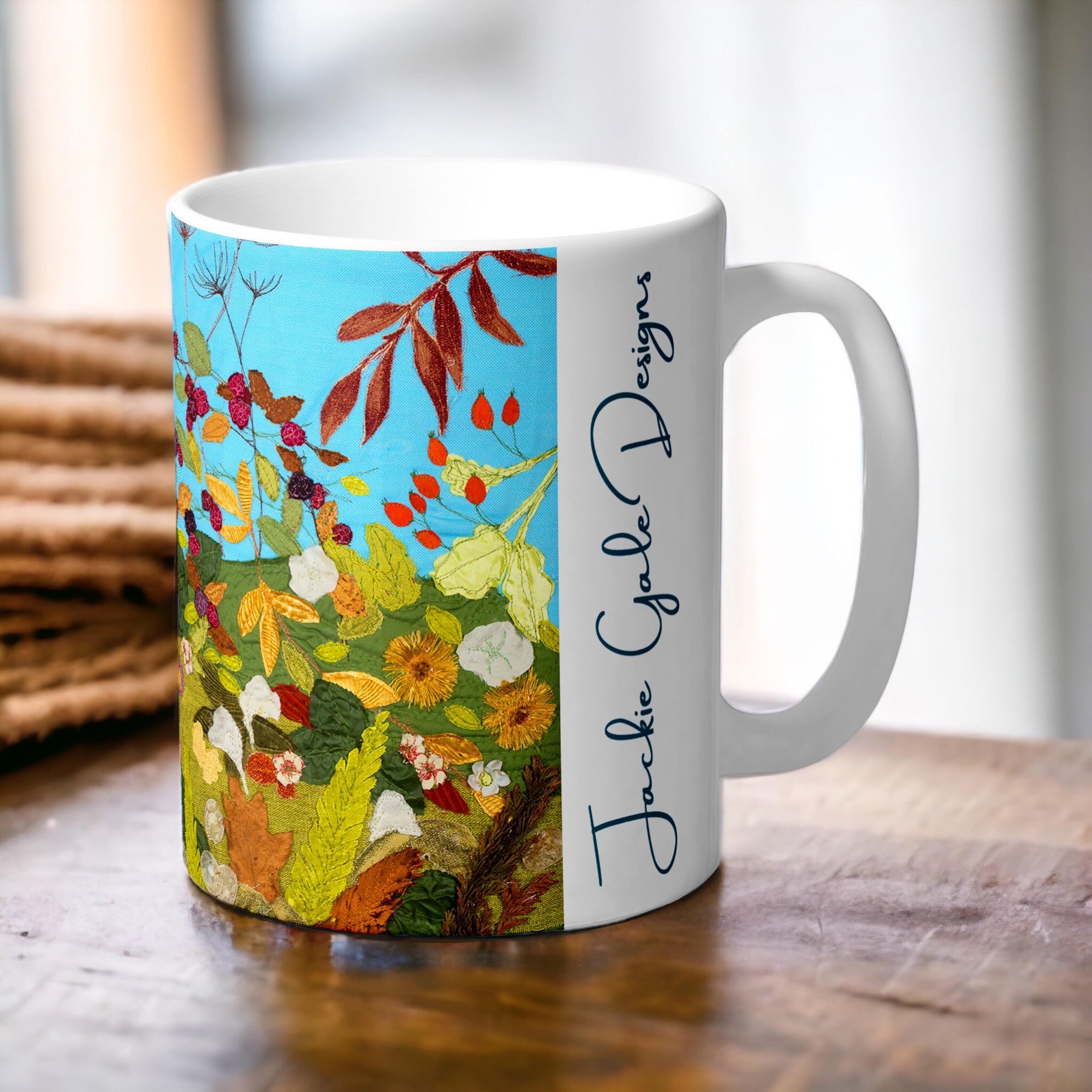 Autumn Mug By Jackie Gale Textile Artist
