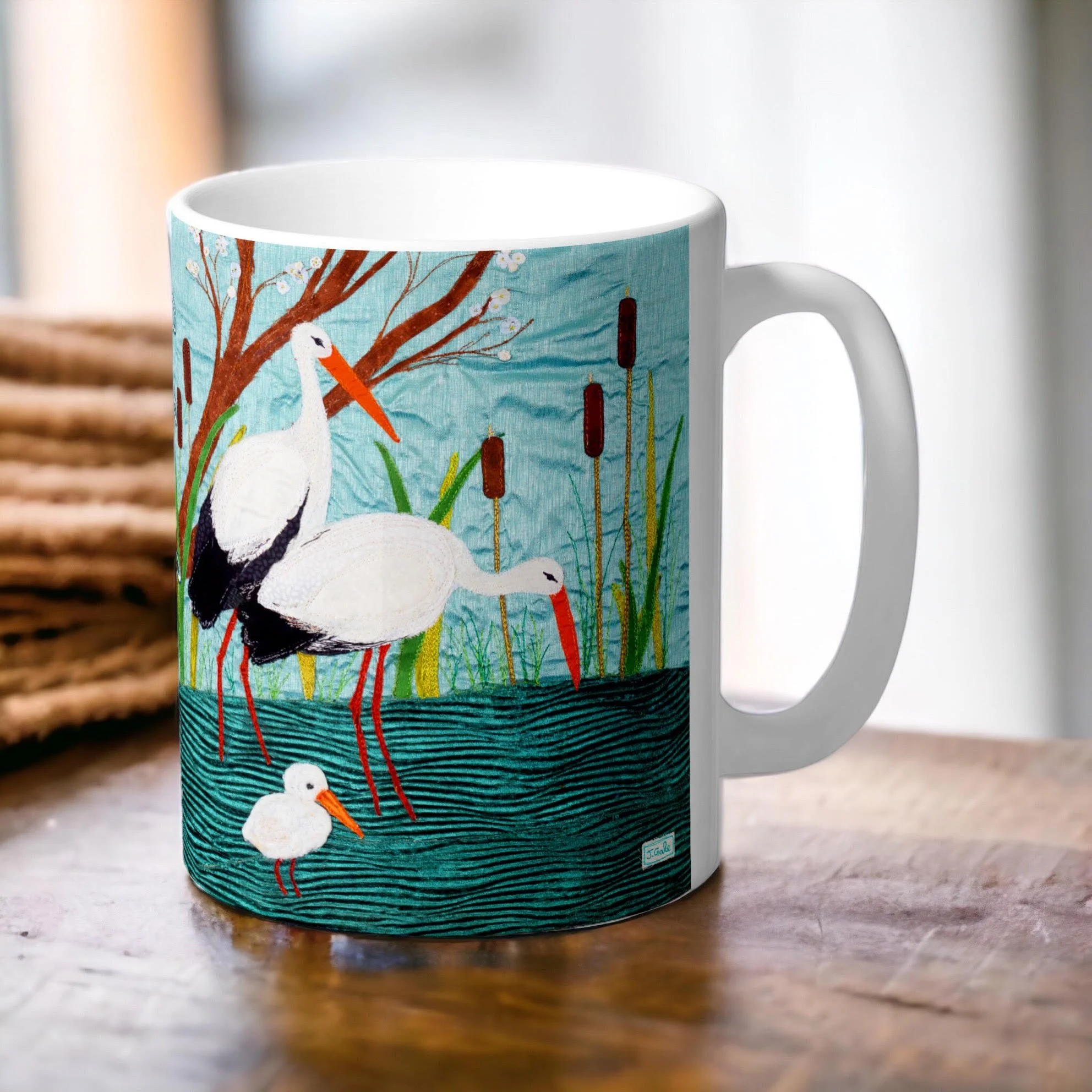 Storks Mug by Jackie Gale Art Designs - Devon