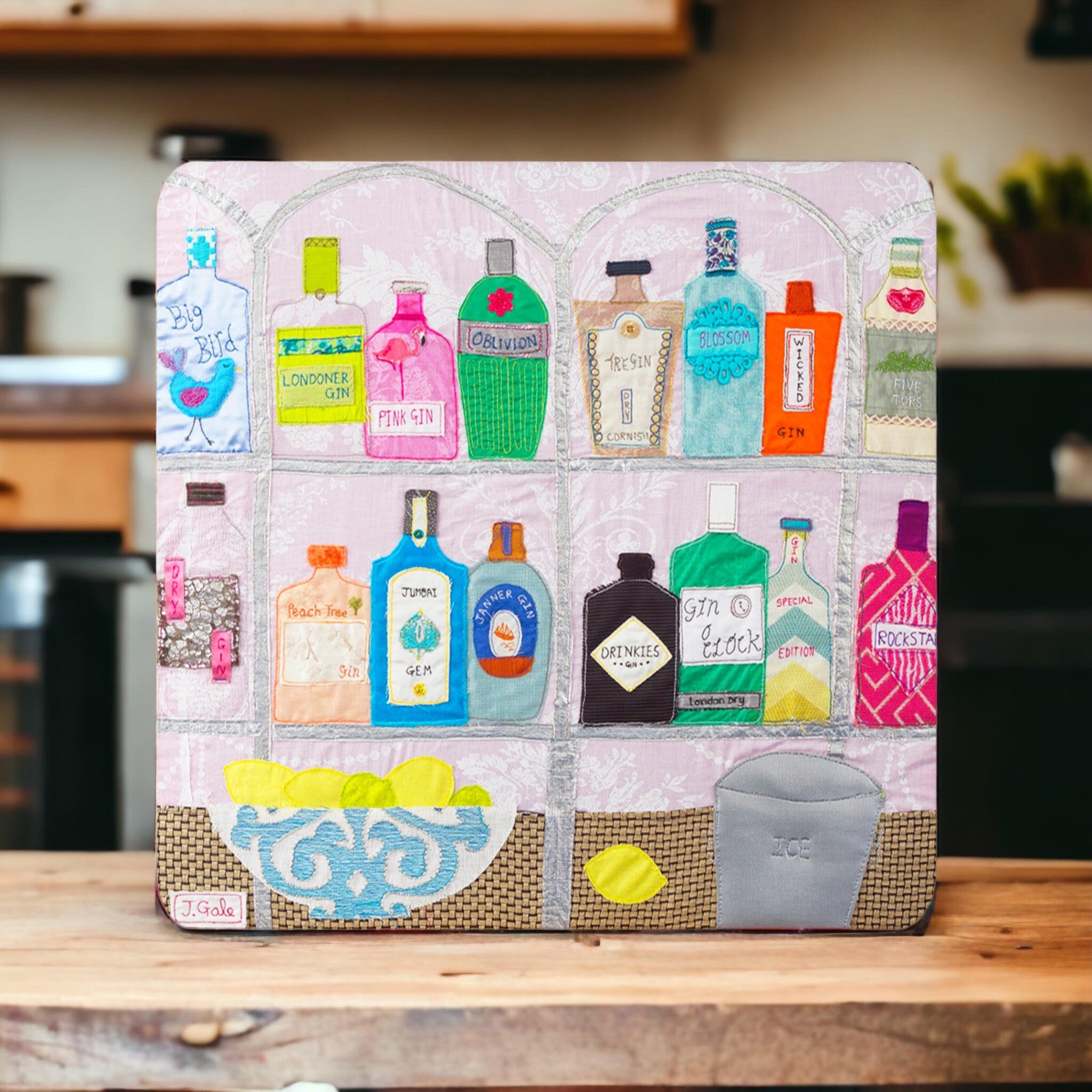 Gin Bottles Luxury Art Place Mat By Jackie Gale