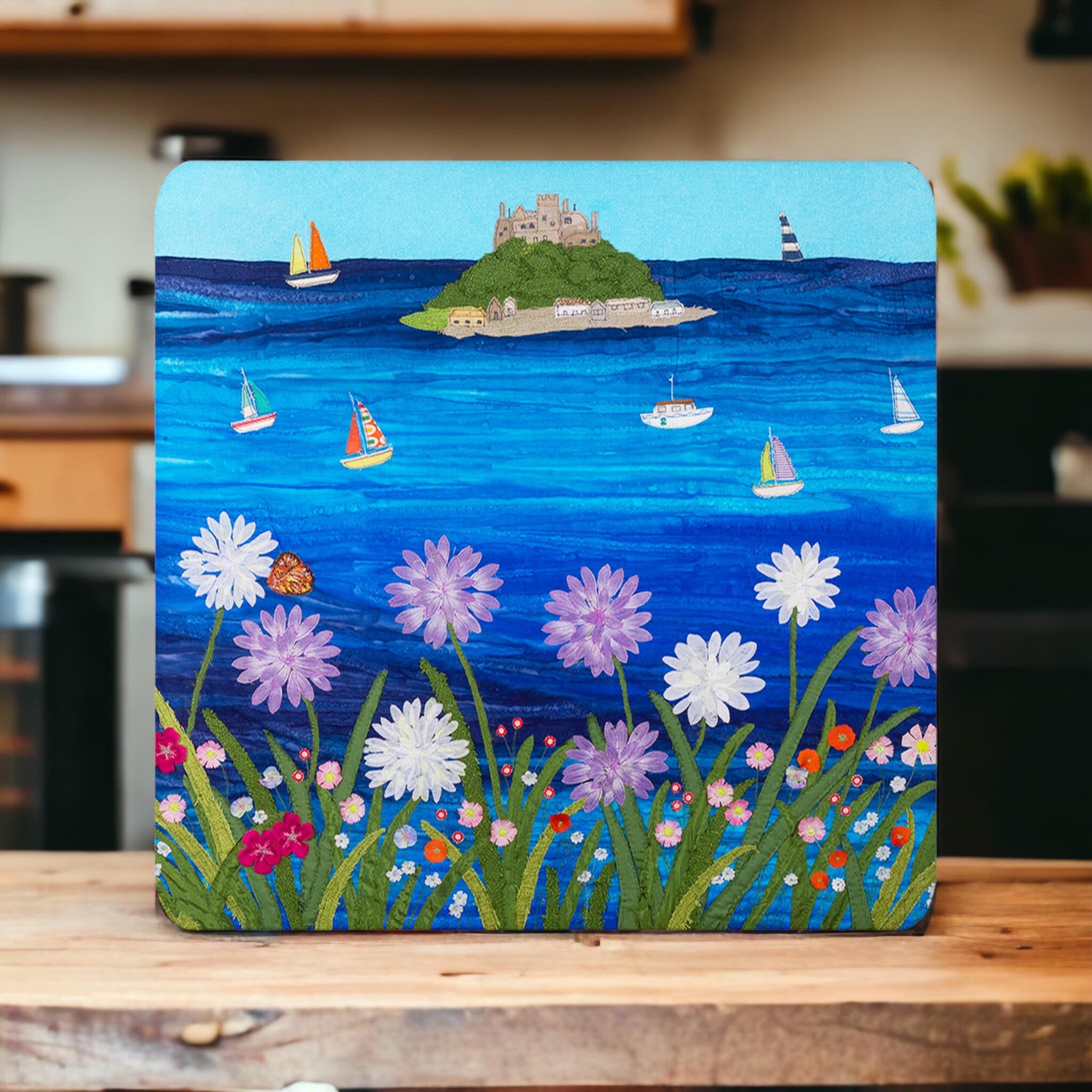 St Michael's Mount Place Mat By Jackie Gale Textile Art