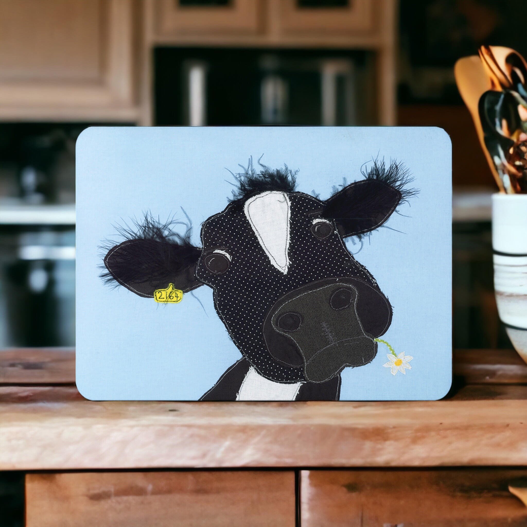 Silly Cow Art Place Mat - Jackie Gale Textile Artist Plymouth Devon