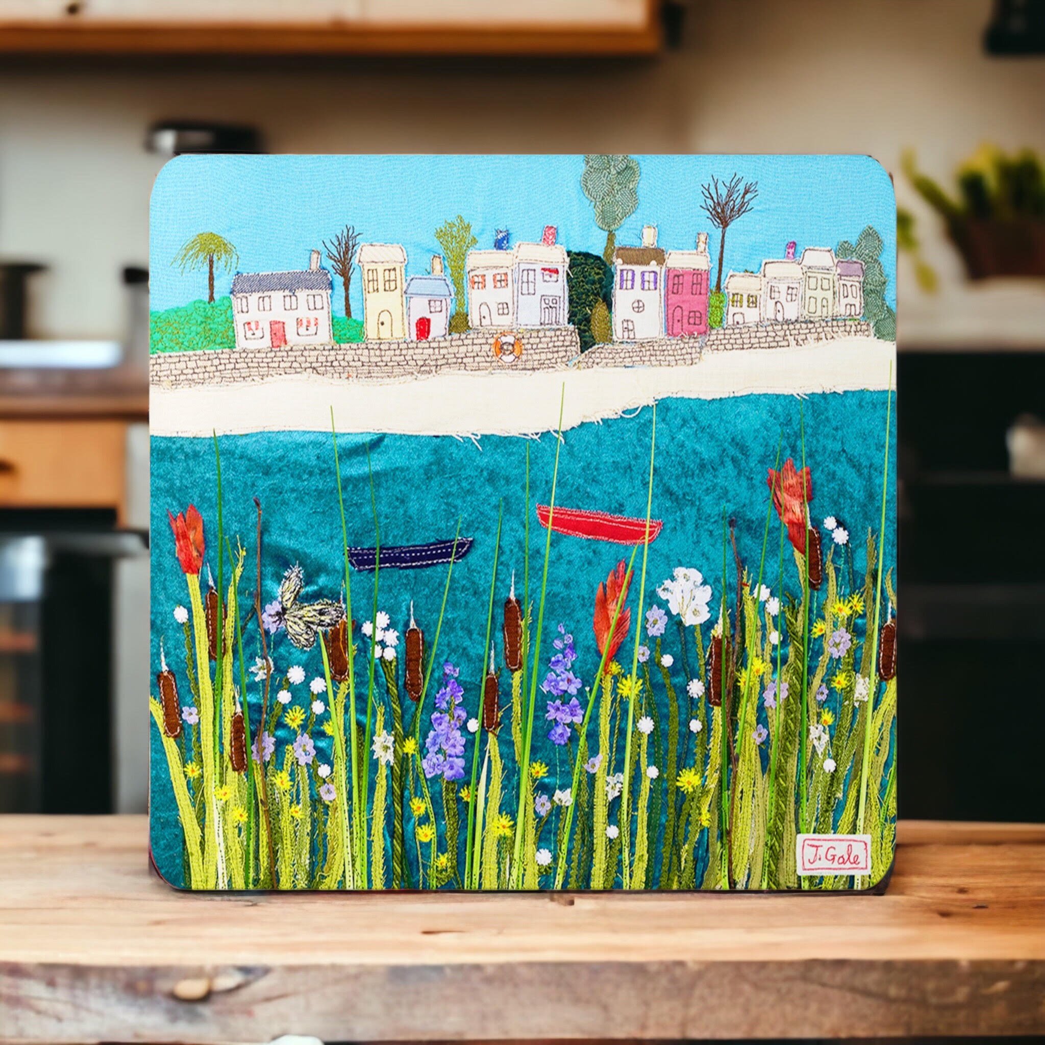 Riverside Art Place Mat - Jackie Gale Textile Artist Plymouth Devon