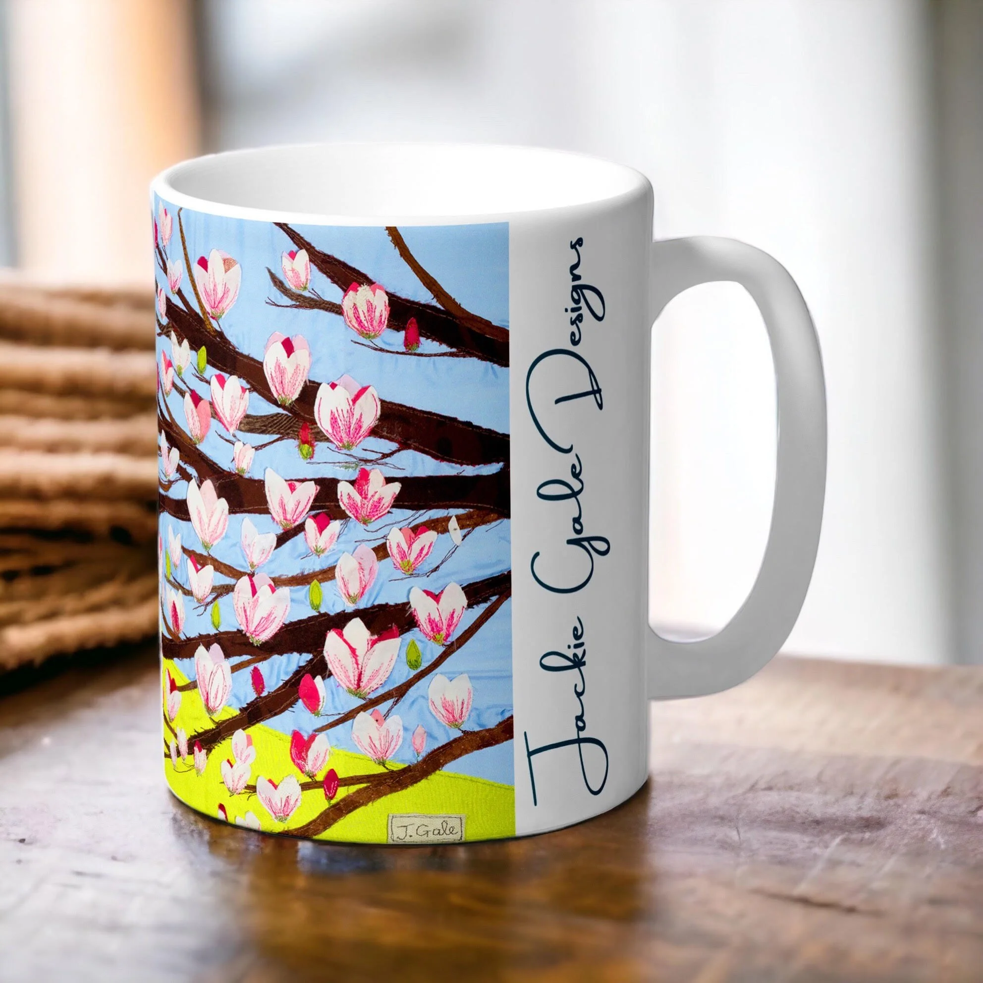 Magnolia Blossom Mug Art Jackie Gale Devon Artist