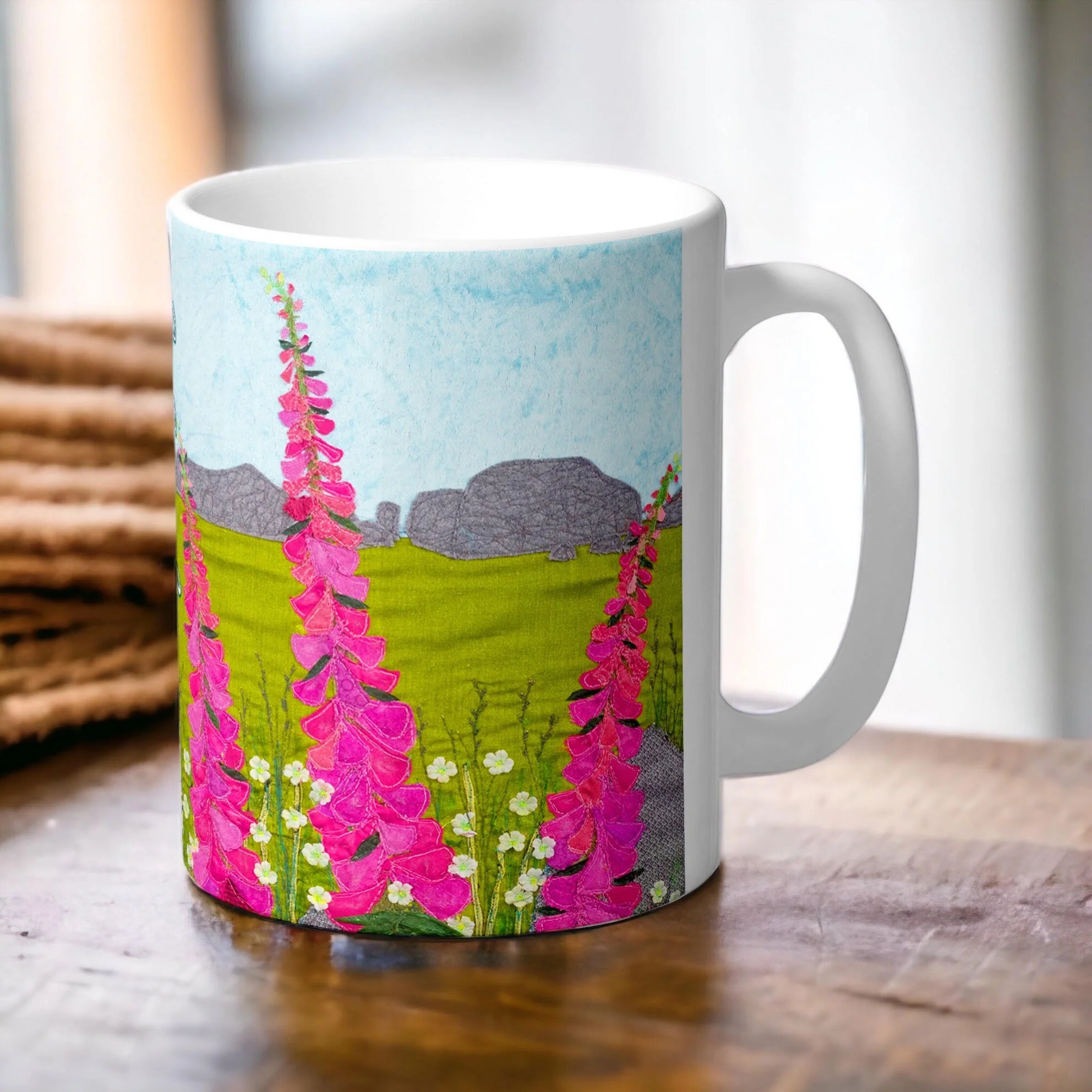 Foxgloves On Dartmoor Tor - Ceramic Art Mug