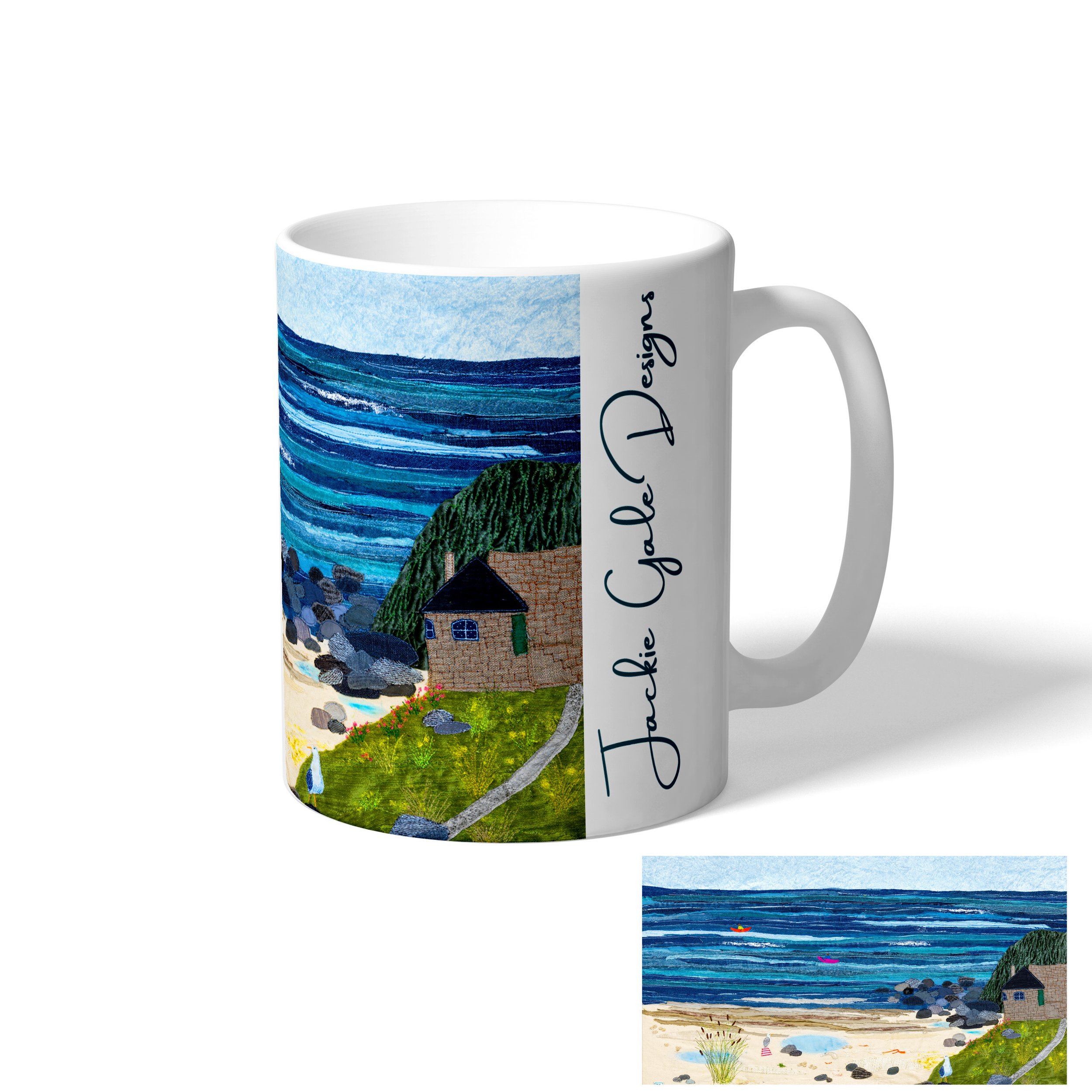 Mothecombe Beach Mug - Jackie Gale Artist Devon