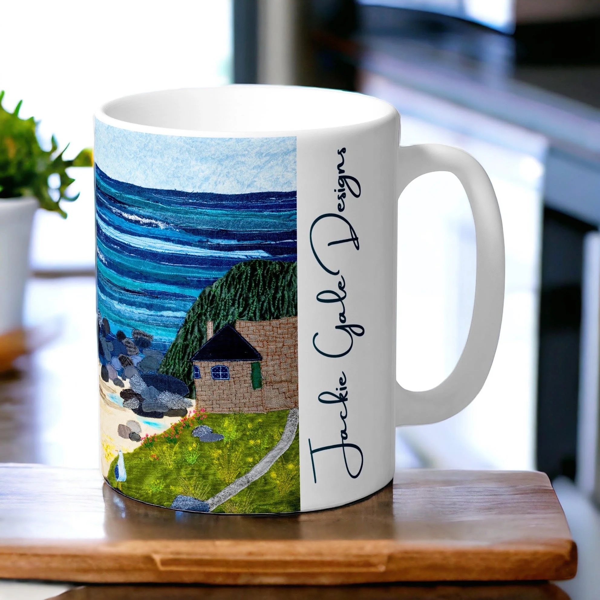 Mothcombe Beach Mug - Devon Artist Jackie Gale