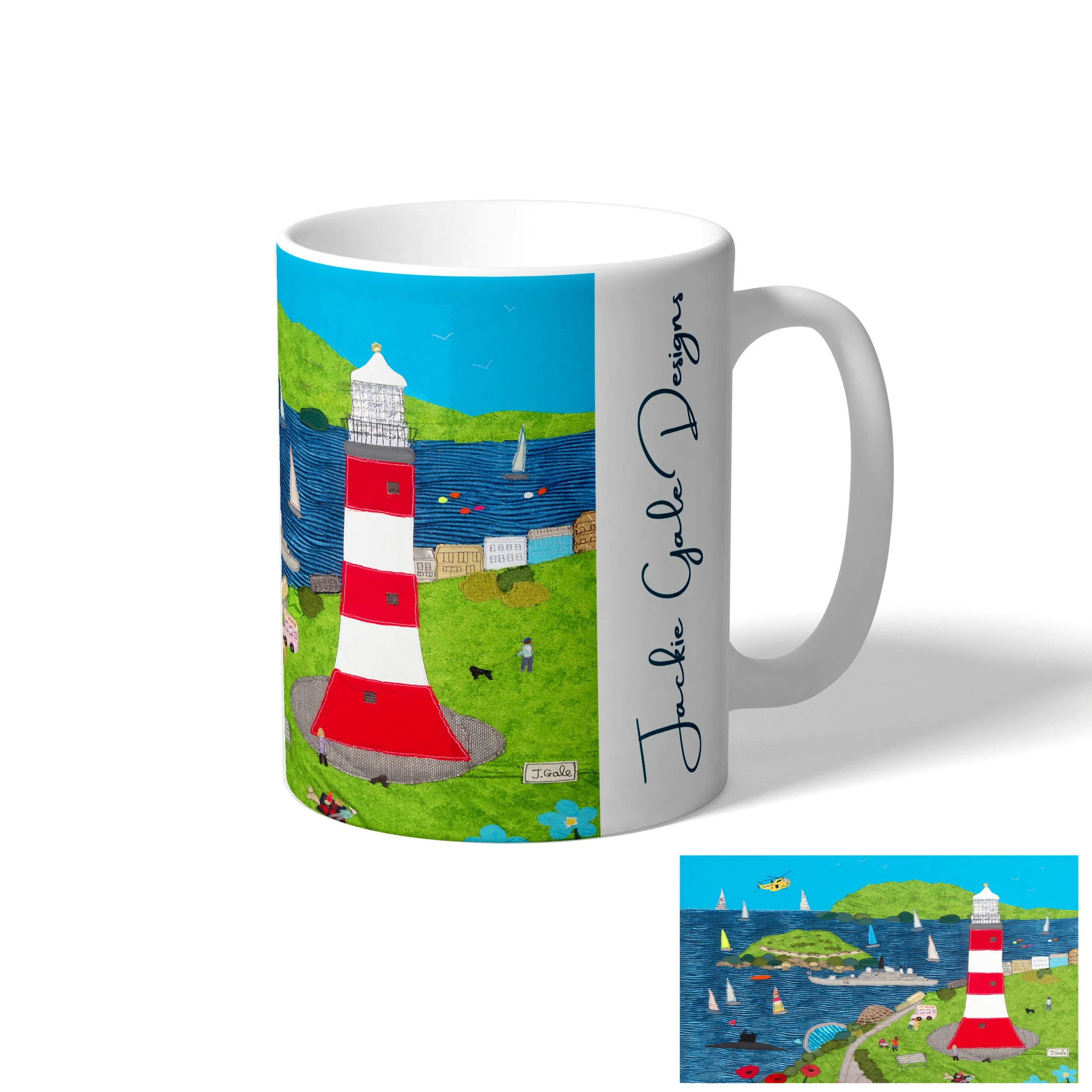 Plymouth Hoe Ceramic Mug by Jackie Gale