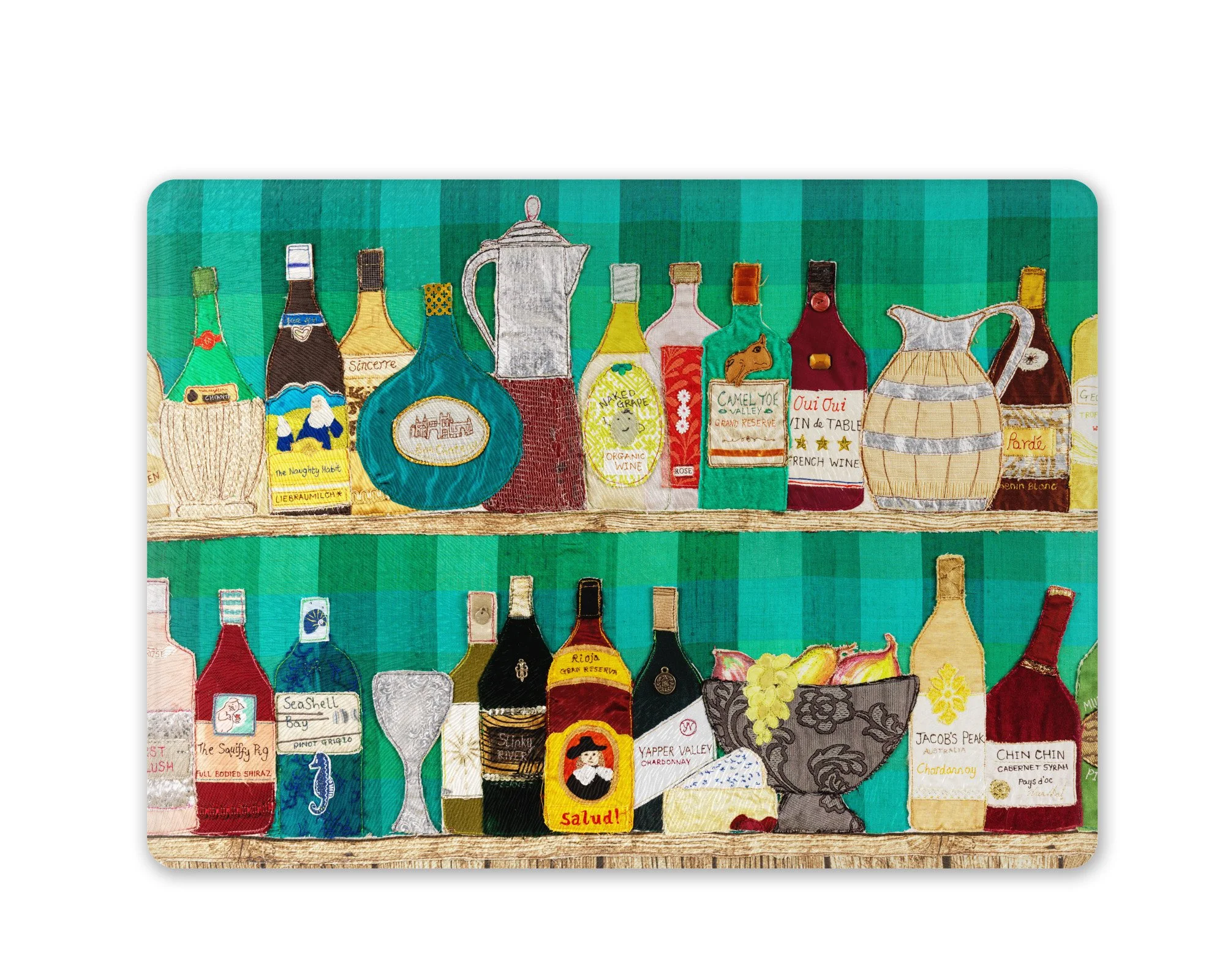 Wine Bottles Worktop Saver Chopping Board Jackie Gale