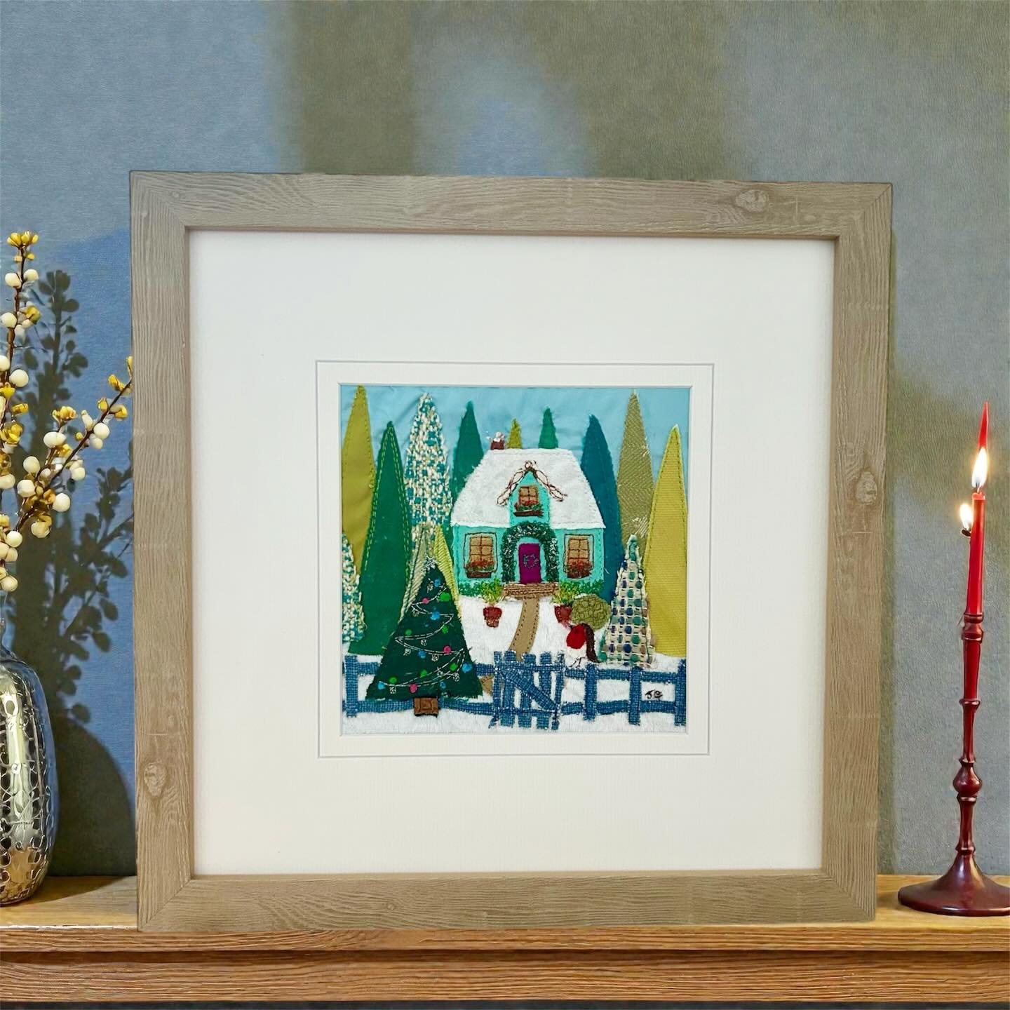 My new collection of dreamy festive retreats, captured in textile art. Loved creating them ☺️ (want to live in them 😂) 

These framed miniature originals are all now available and on my website. They measure 12 x12&rdquo; and priced at &pound;225. S
