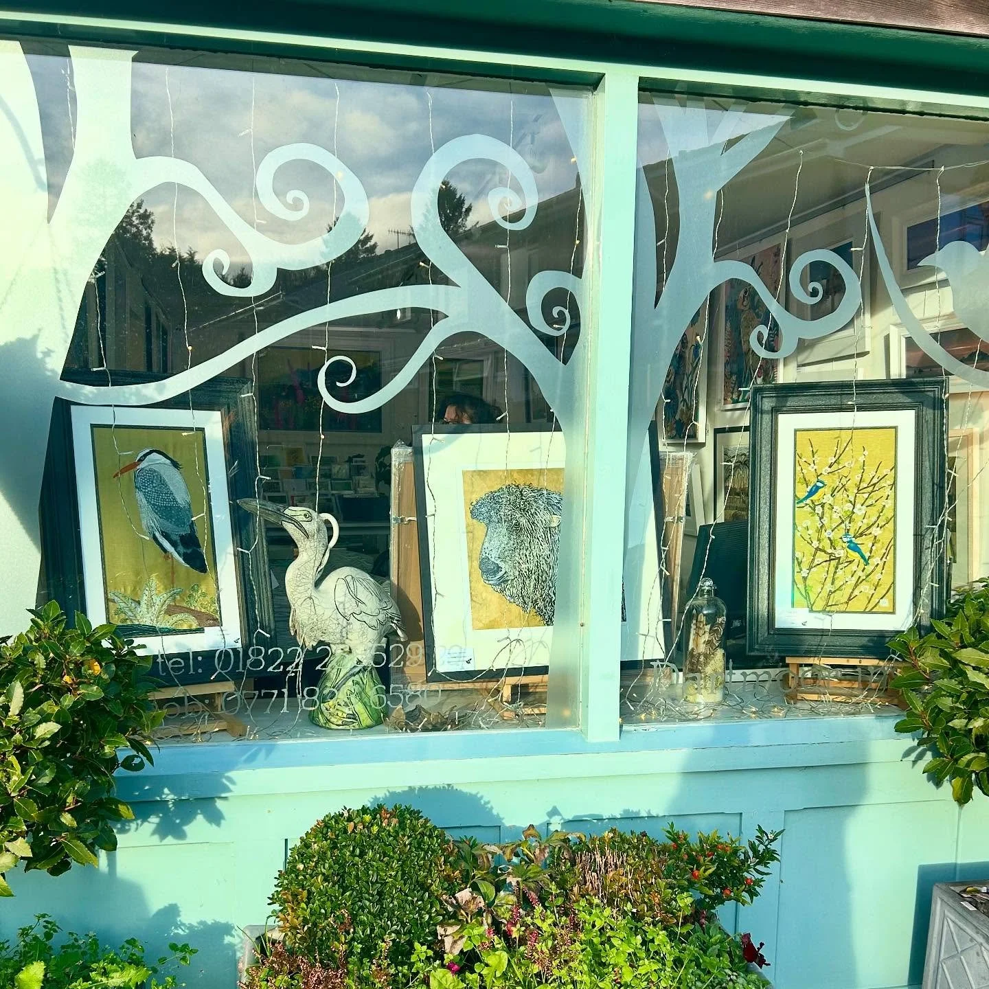 Delighted to see my birds in the window of @wildwoodartsgallery for their winter exhibition ☺️

Partnered perfectly with wonderful pieces by @jennieachale and @marielleebnerrijke 😊

Exhibition on until Christmas 🎄 

#windowdisplay #originalart #con