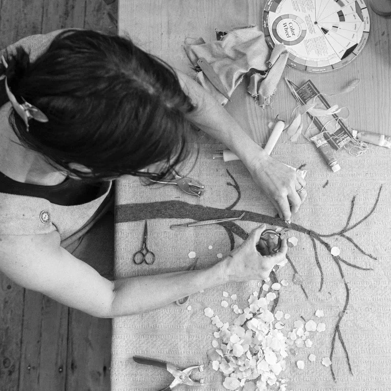 Jackie Gale Working In Art Studio