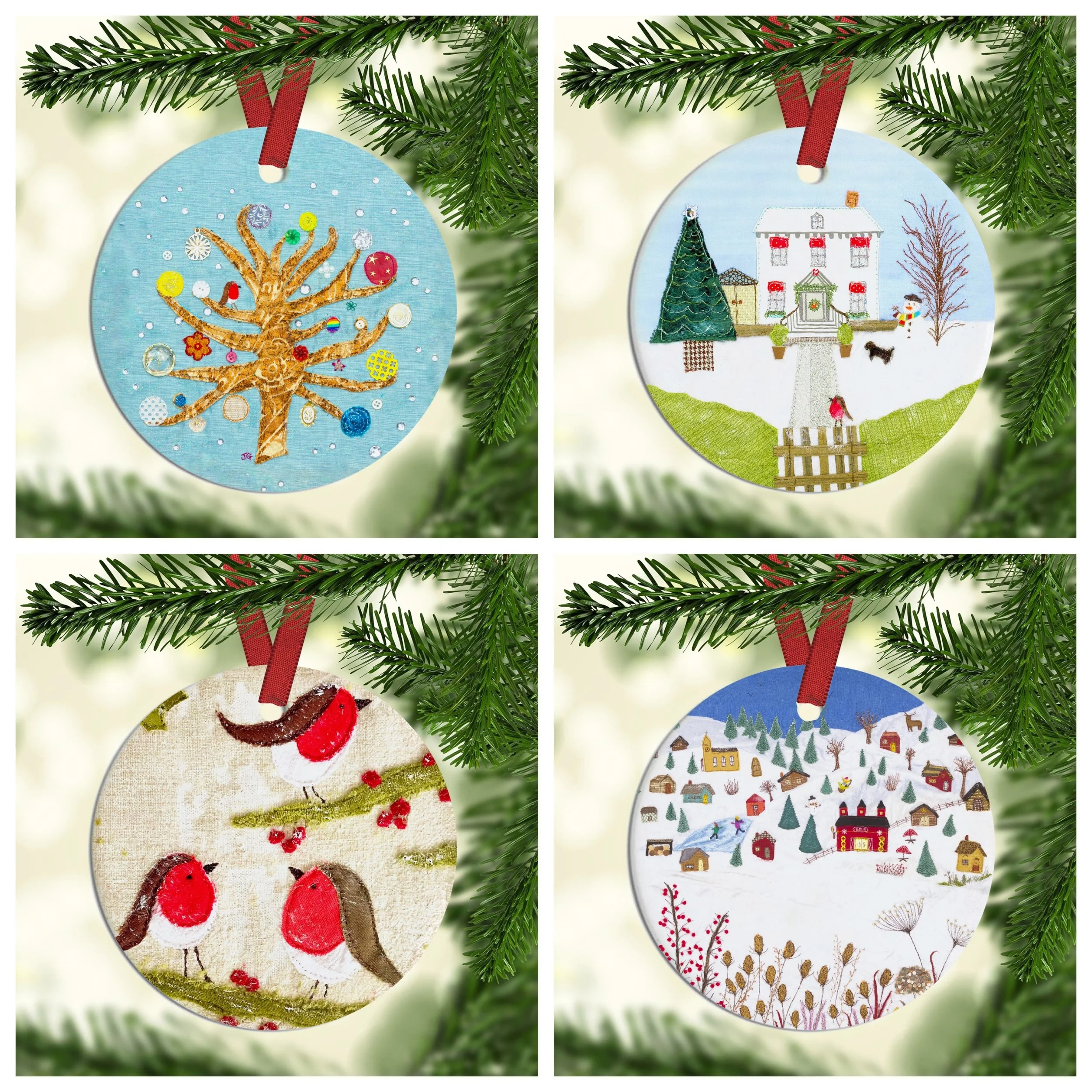 Assorted Christmas Ceramic Coasters Jackie Gale