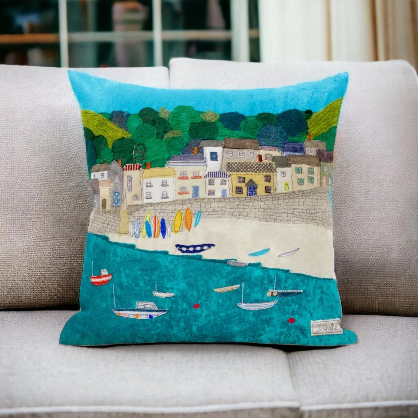 Mousehole Velvet Cushion (Two available)