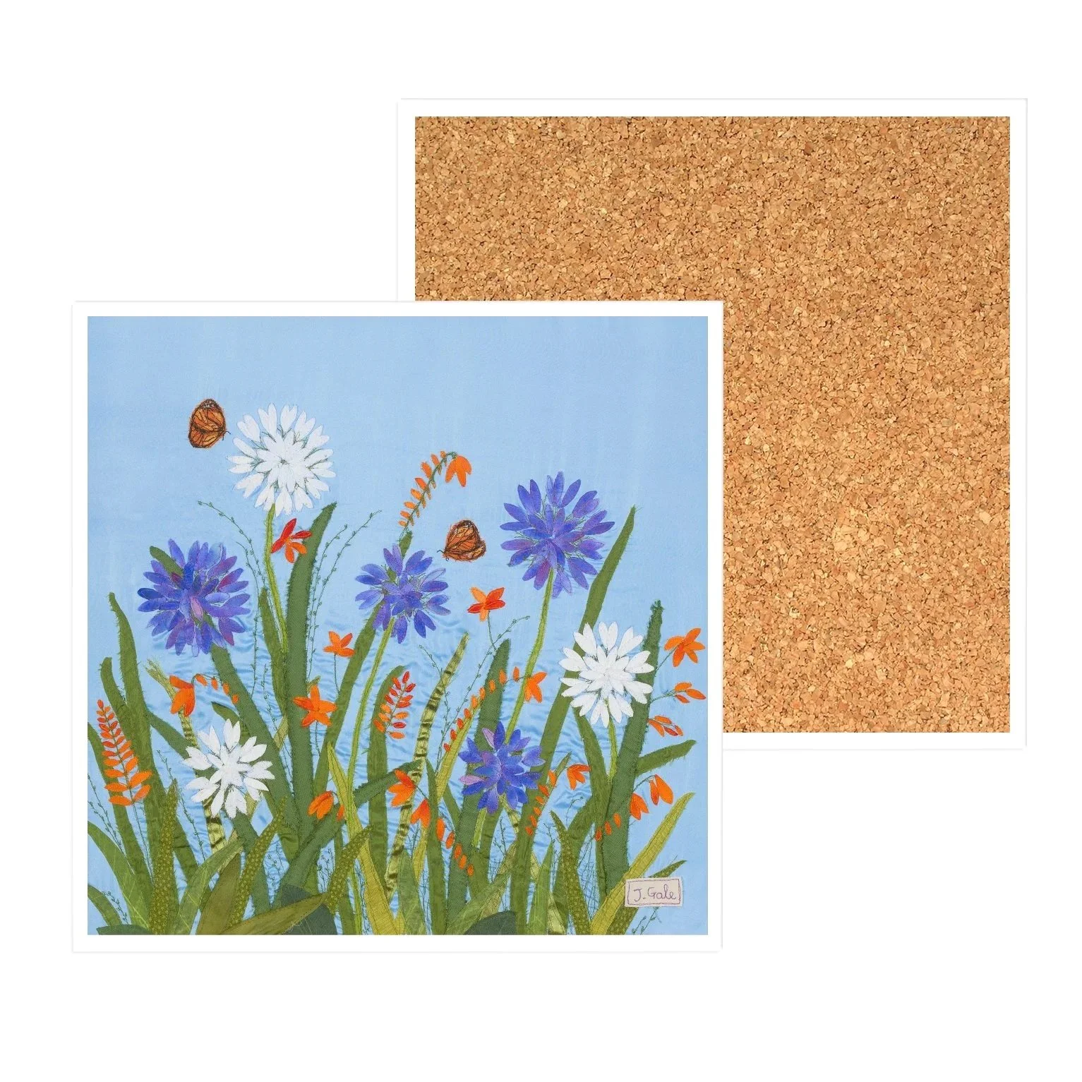 Floral coaster by Jackie Gale Textile artist