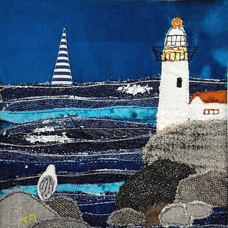 Lighthouse Artwork by Jackie Gale Textile Art