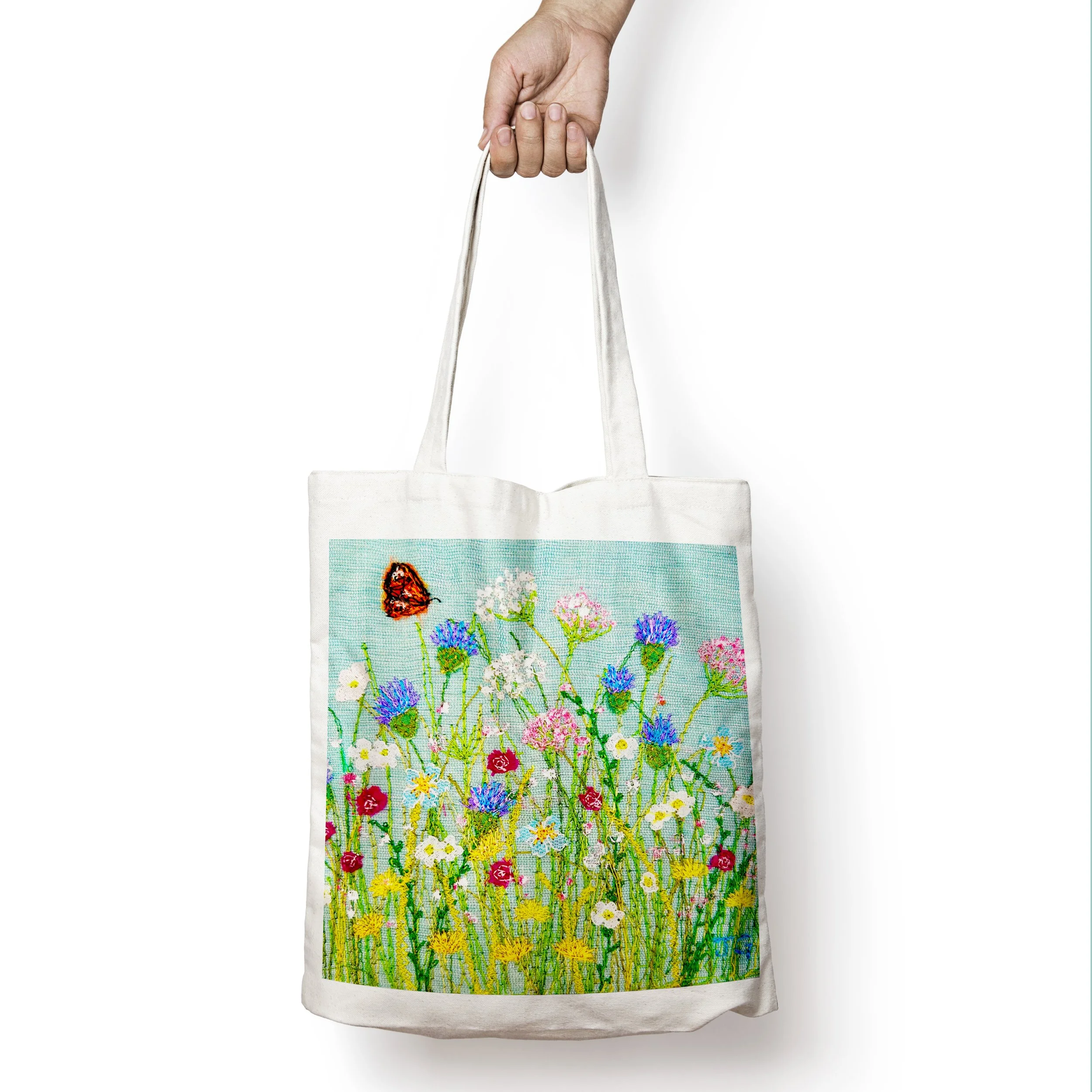 Floral Canvas Tote Bag By Jackie Gale Textile Art