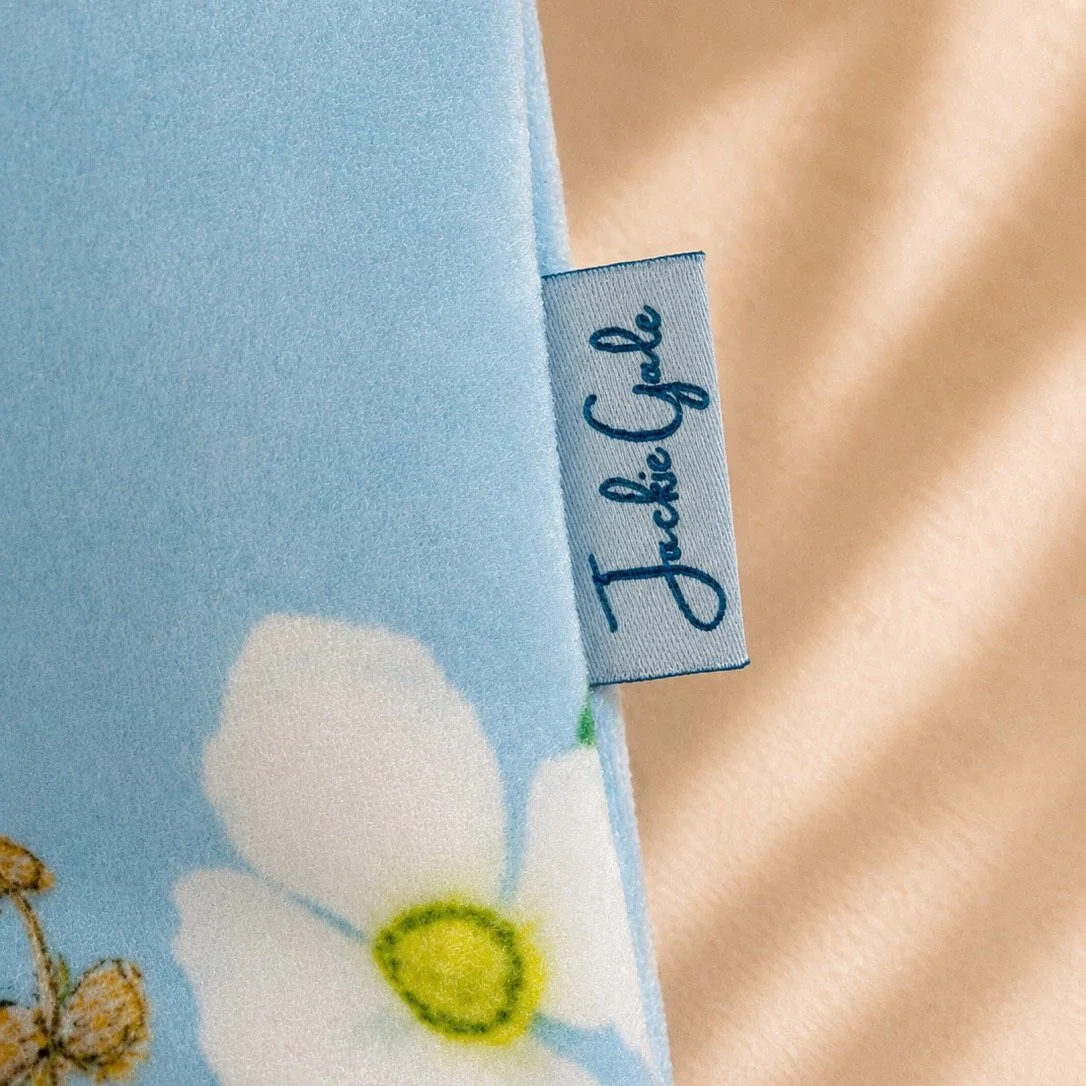 Spring Flowers Velvet Cosmetics Bag by Jackie Gale Textile Artist