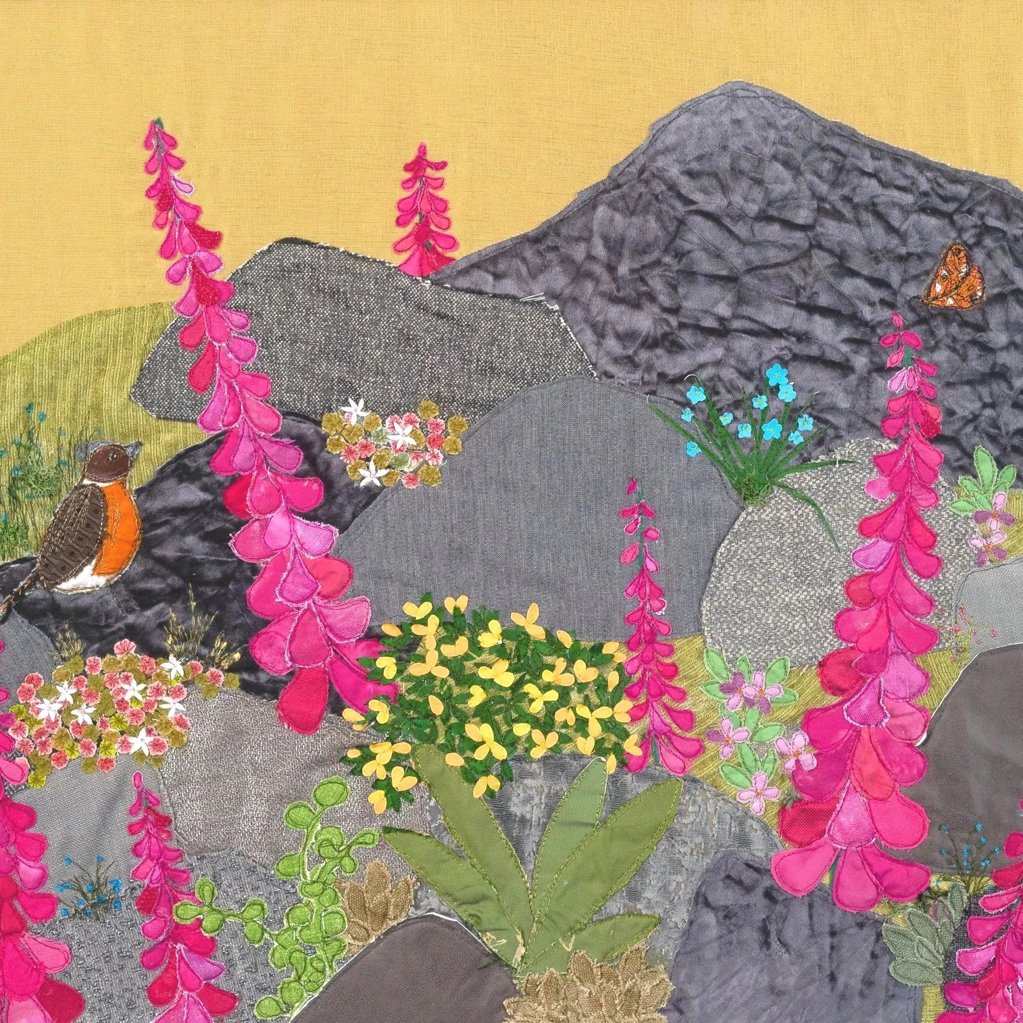 Dartmoor Rocks Artwork Textile Art By Jackie Gale