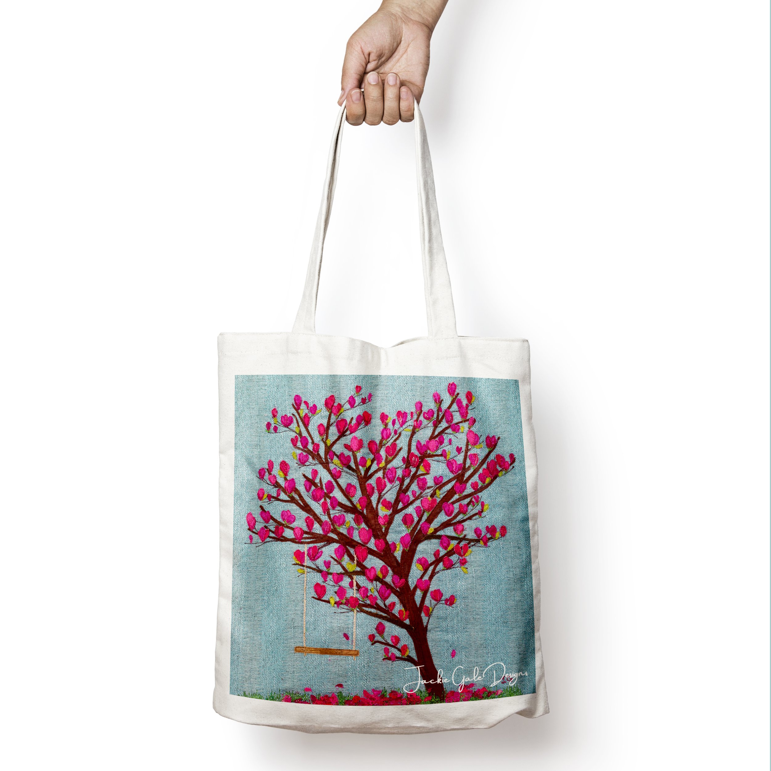 Magnolia Canvas Tote Bag By Jackie Gale