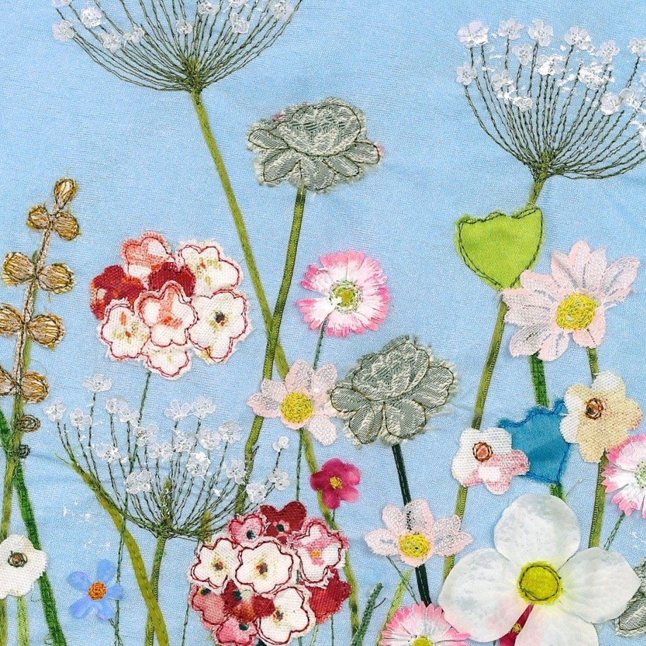 Spring Song - Floral Textile Art By Jackie Gale