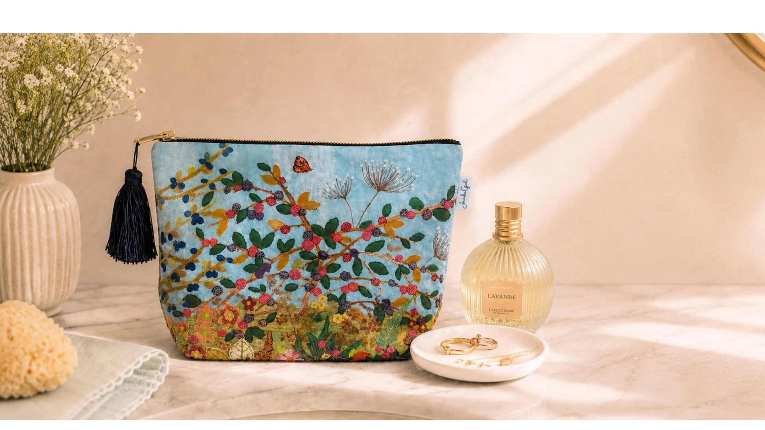 Velvet Cosmetic Bag By Textile Artist Jackie Gale
