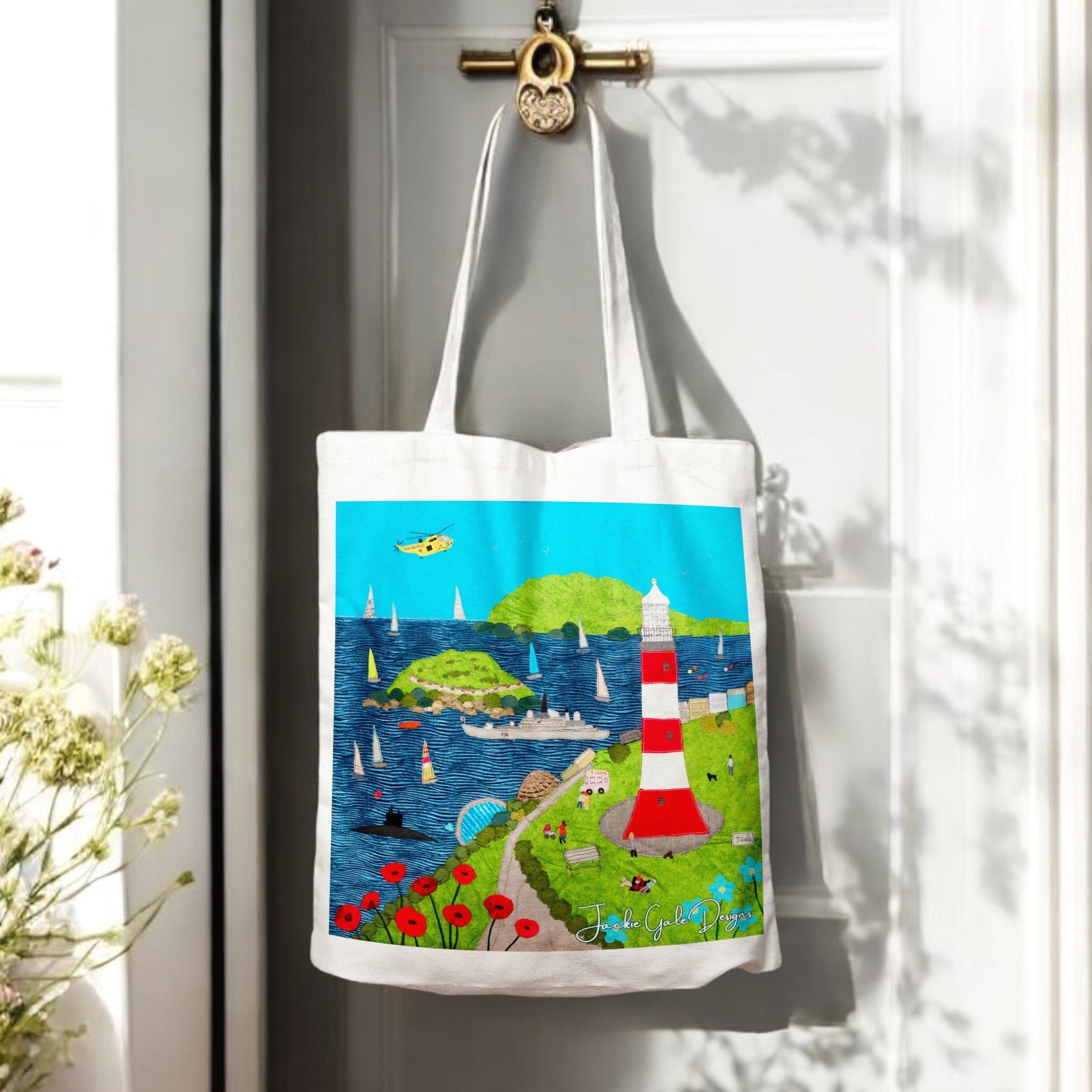 Plymouth Hoe Canvas Art Bag by Jackie Gale