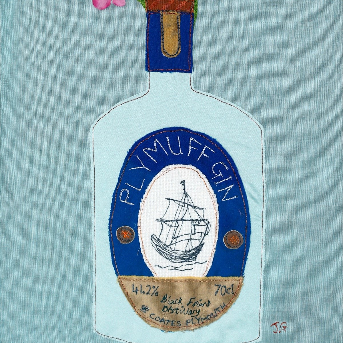 Plymouth Gin Bottle Art Print Picture - Jackie Gale