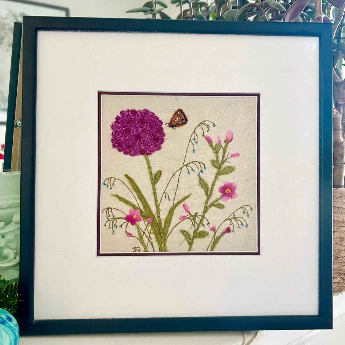 Floral Textile Art Picture By Jackie Gale Devon Artist